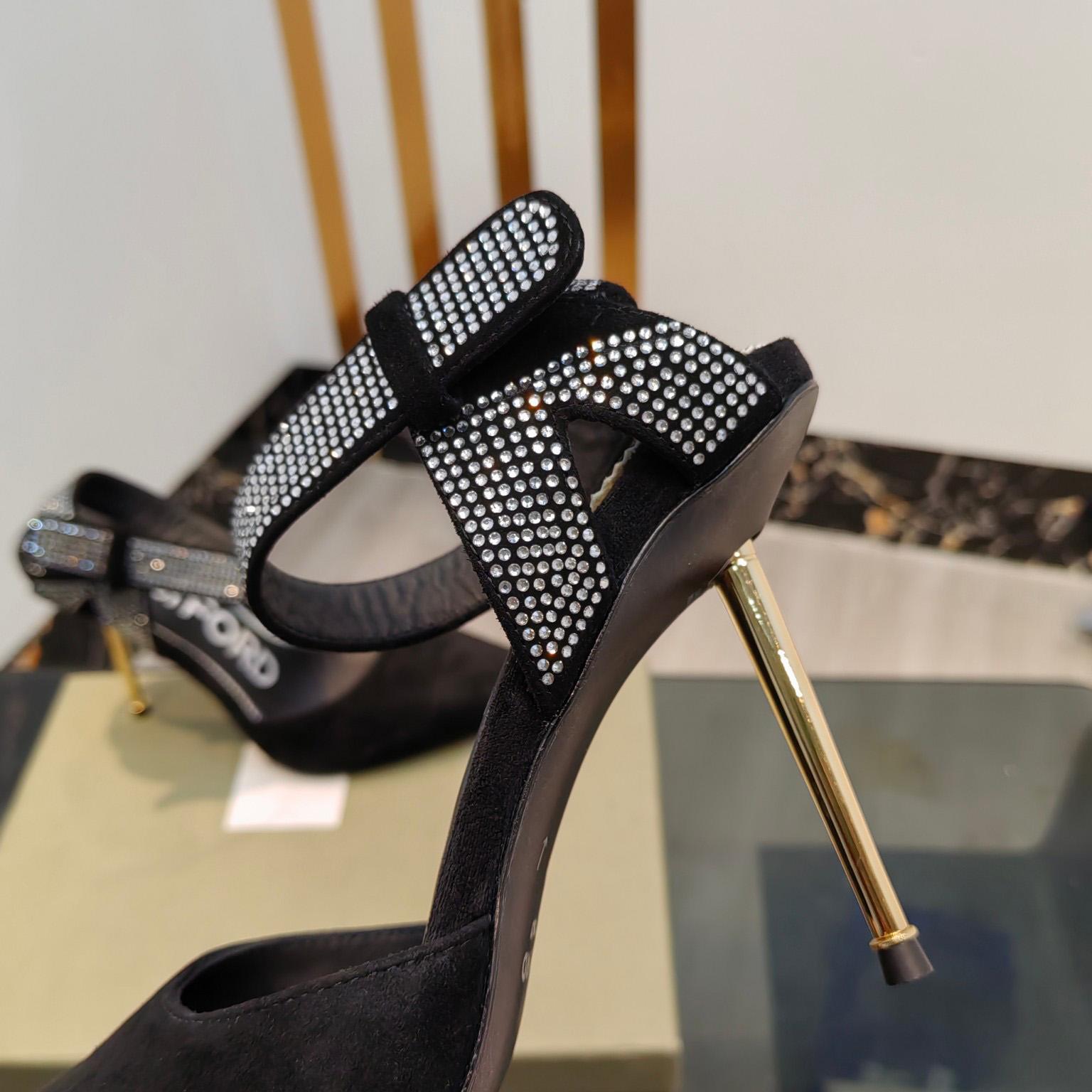 Tom Ford Asymmetric Crystal Ankle Strap Pumps - PerfectKickZ
