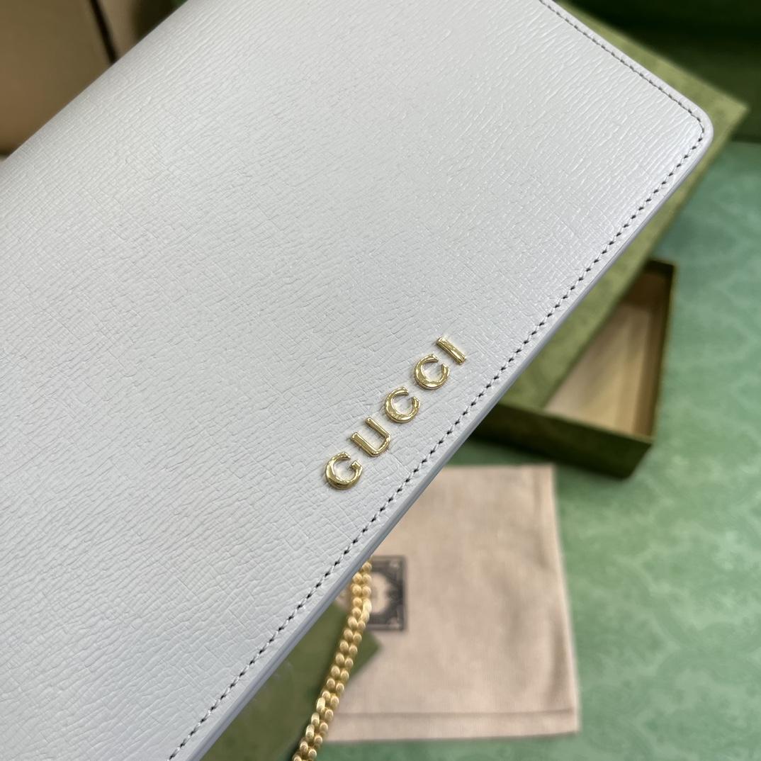 Gucci Chain Wallet With Gucci Script (12.5x 20x 4cm) - PerfectKickZ