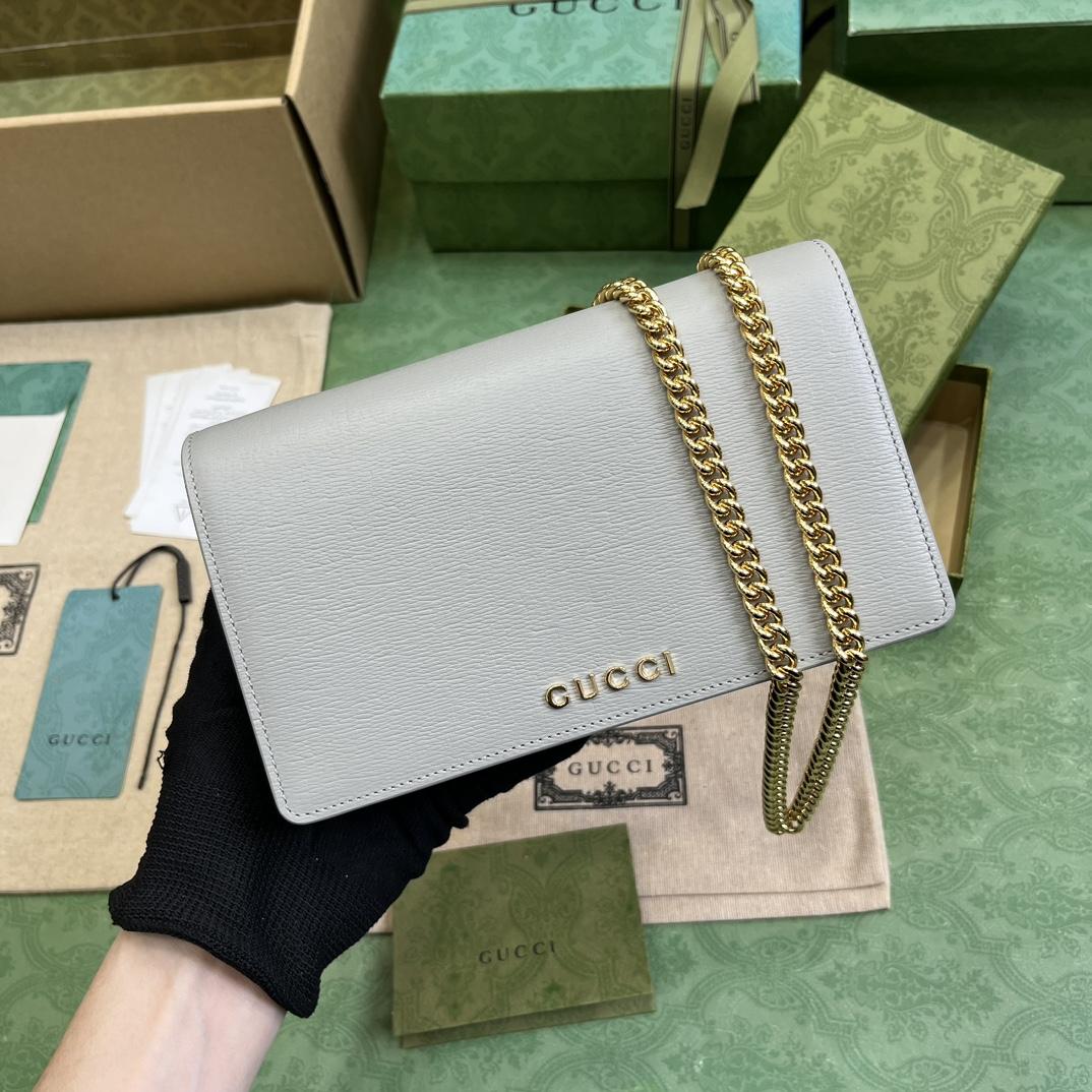 Gucci Chain Wallet With Gucci Script (12.5x 20x 4cm) - PerfectKickZ