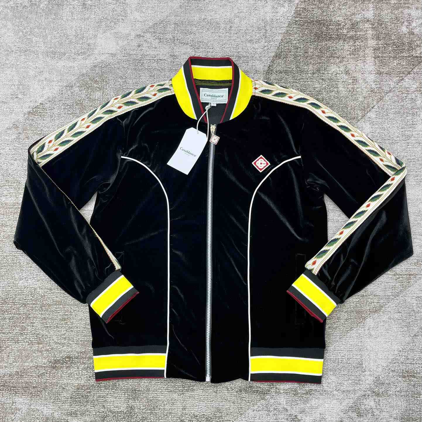 Casablanca Laurel Logo Patch Zipped Track Jacket - PerfectKickZ