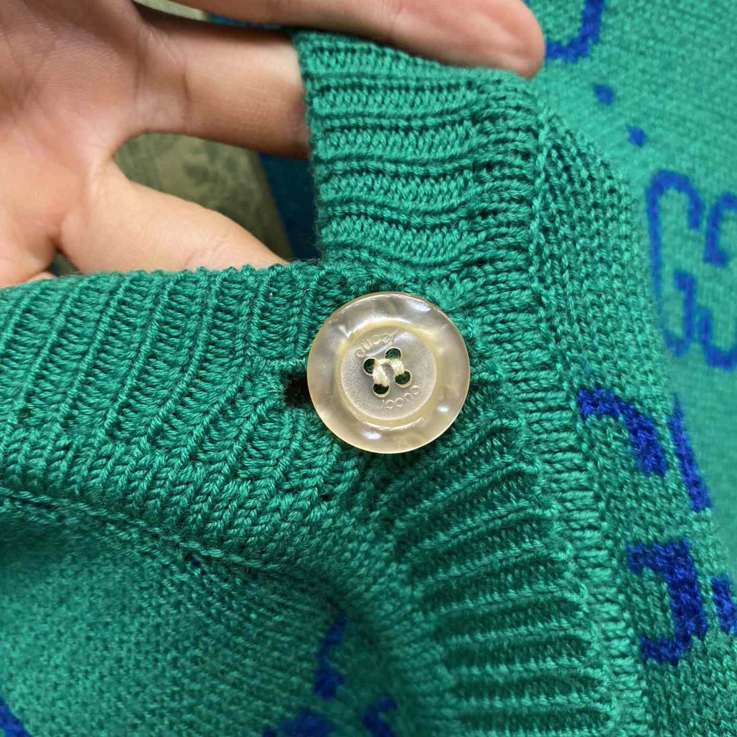 Gucci Green Knit GG Cardigan  - PerfectKickZ