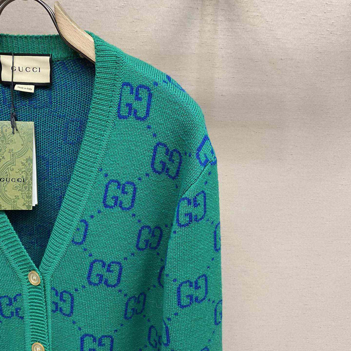 Gucci Green Knit GG Cardigan  - PerfectKickZ