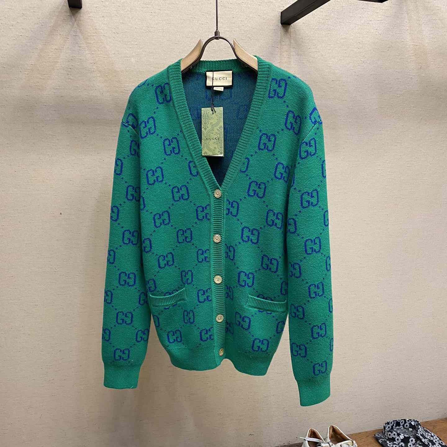 Gucci Green Knit GG Cardigan  - PerfectKickZ