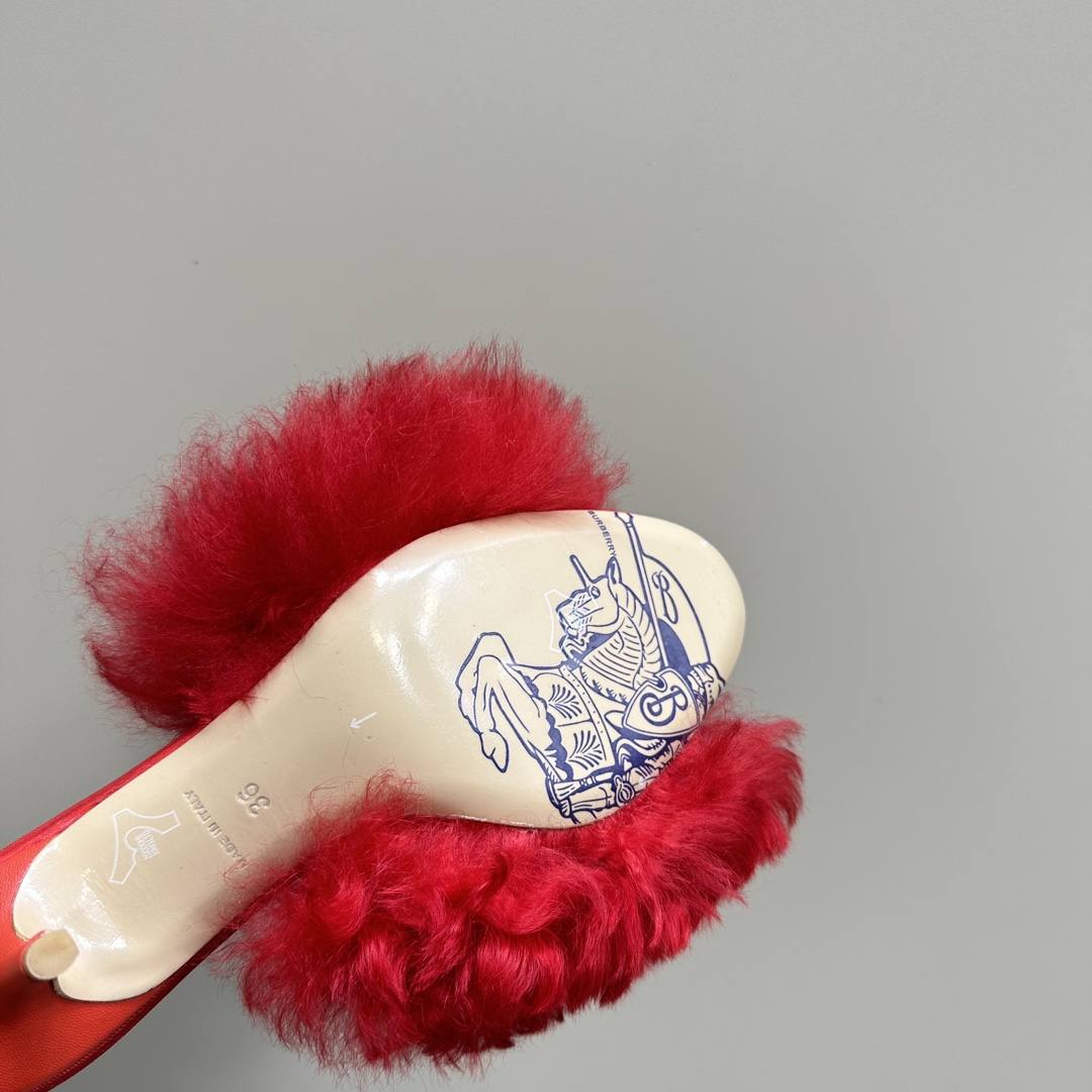 Burberry Shearling Minnie Mules - PerfectKickZ