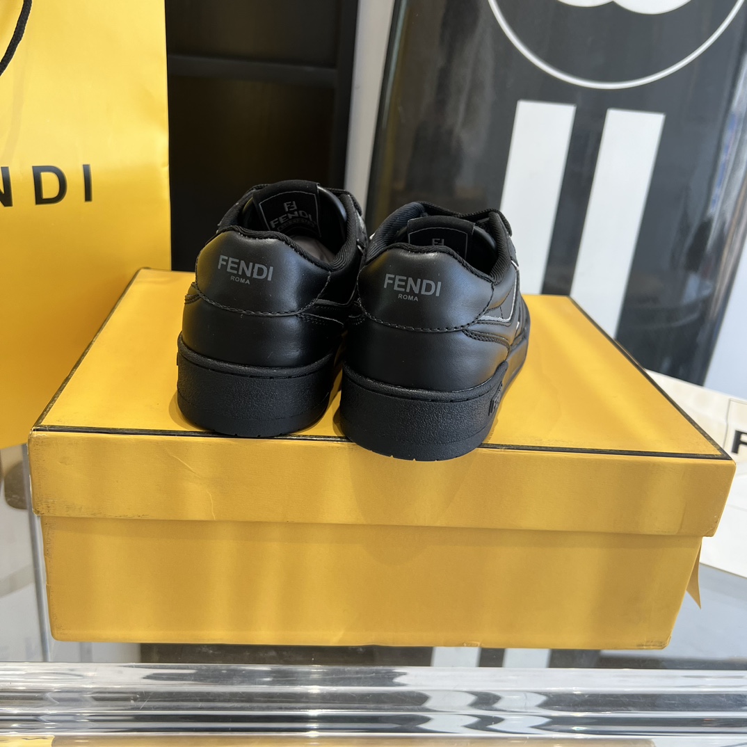 Fendi Fendi Match Black Leather Low-tops Sneakers - PerfectKickZ