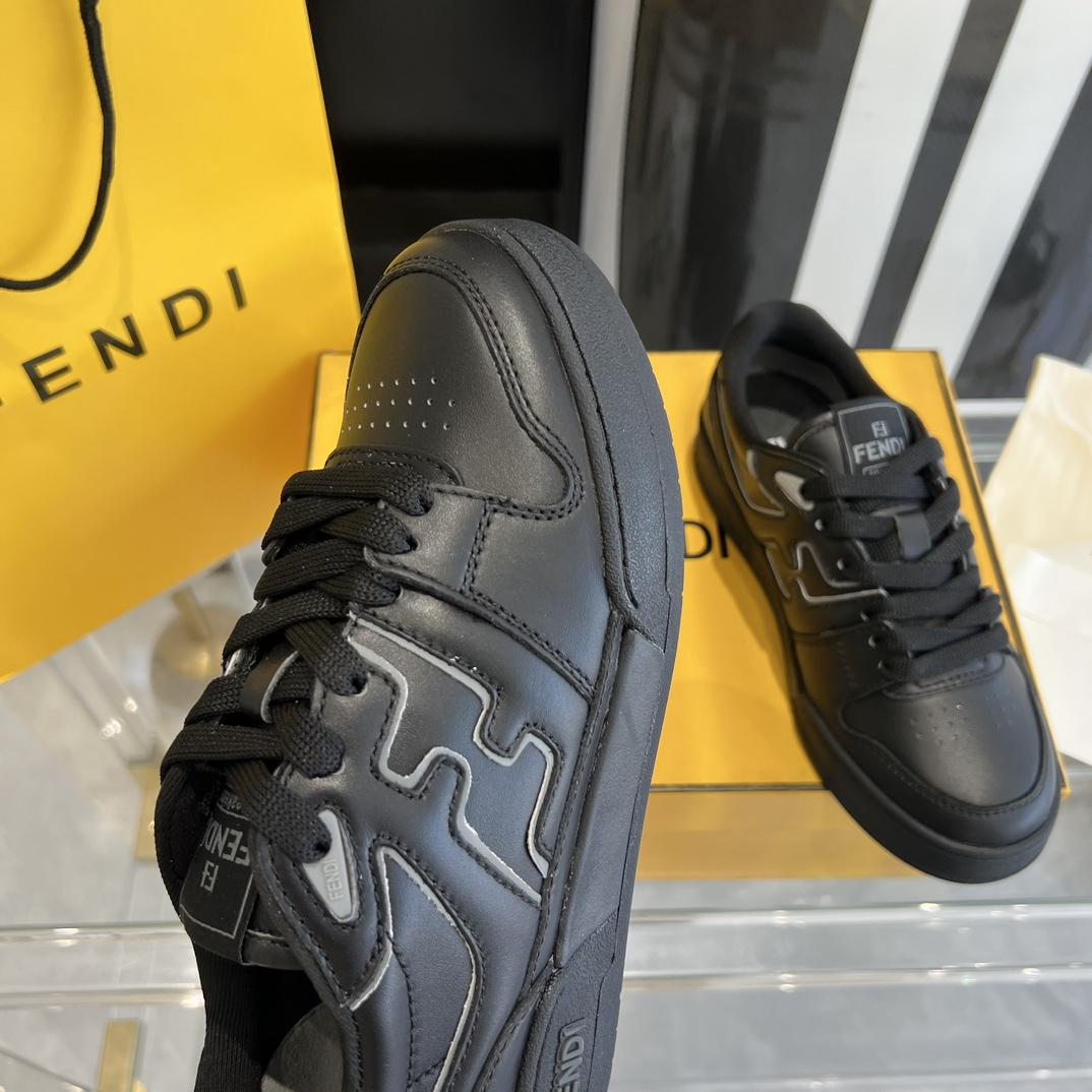 Fendi Fendi Match Black Leather Low-tops Sneakers - PerfectKickZ