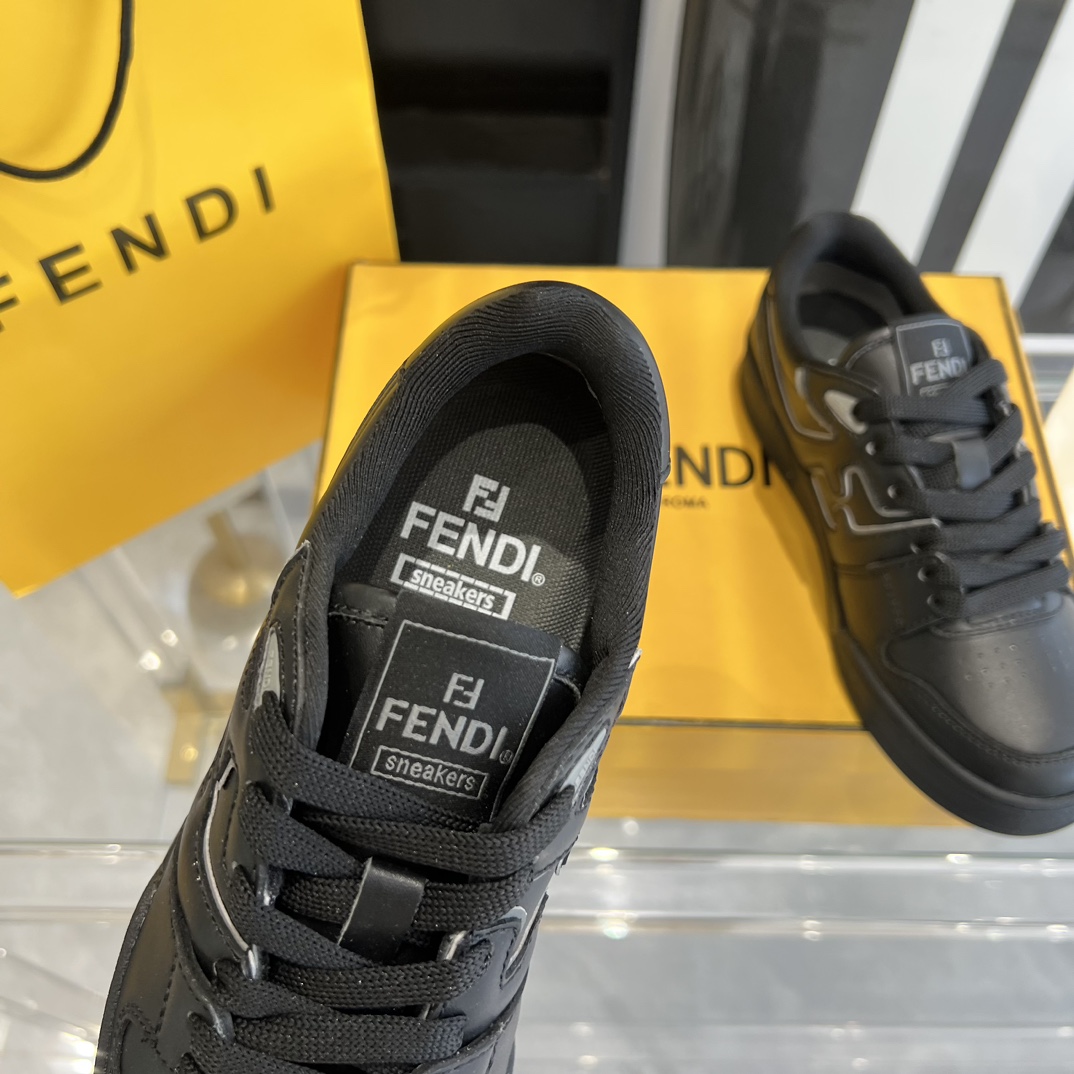 Fendi Fendi Match Black Leather Low-tops Sneakers - PerfectKickZ