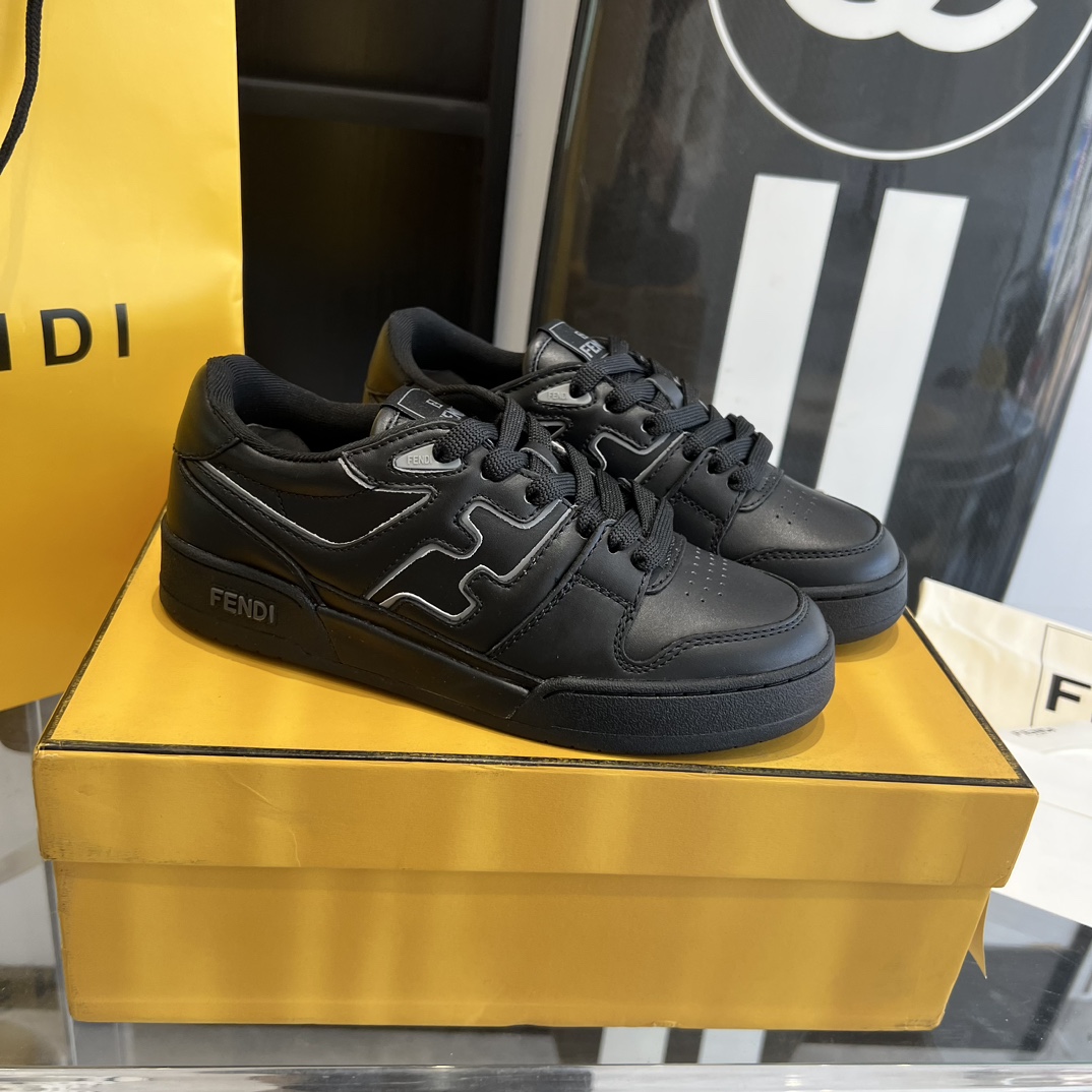 Fendi Fendi Match Black Leather Low-tops Sneakers - PerfectKickZ