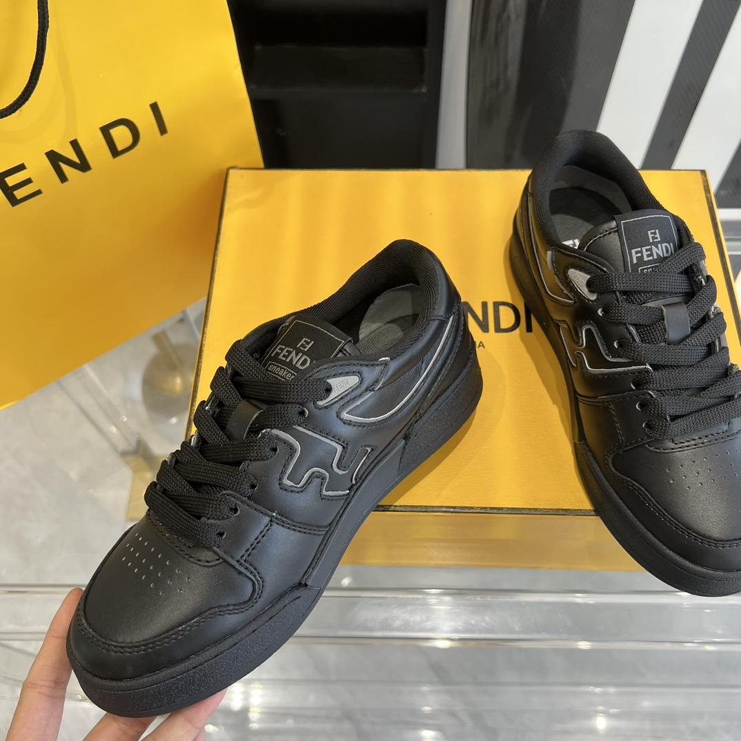 Fendi Fendi Match Black Leather Low-tops Sneakers - PerfectKickZ