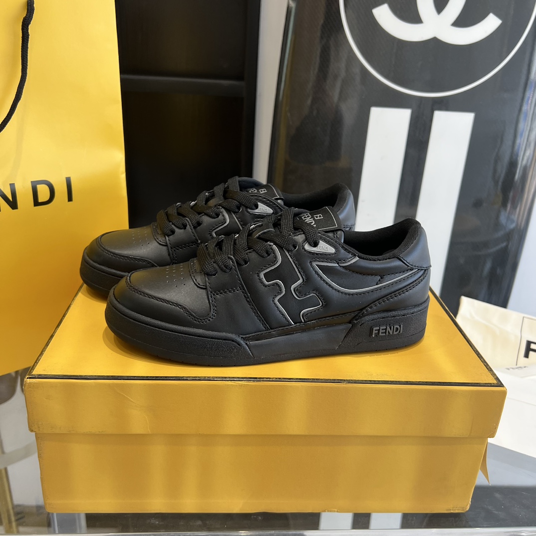 Fendi Fendi Match Black Leather Low-tops Sneakers - PerfectKickZ