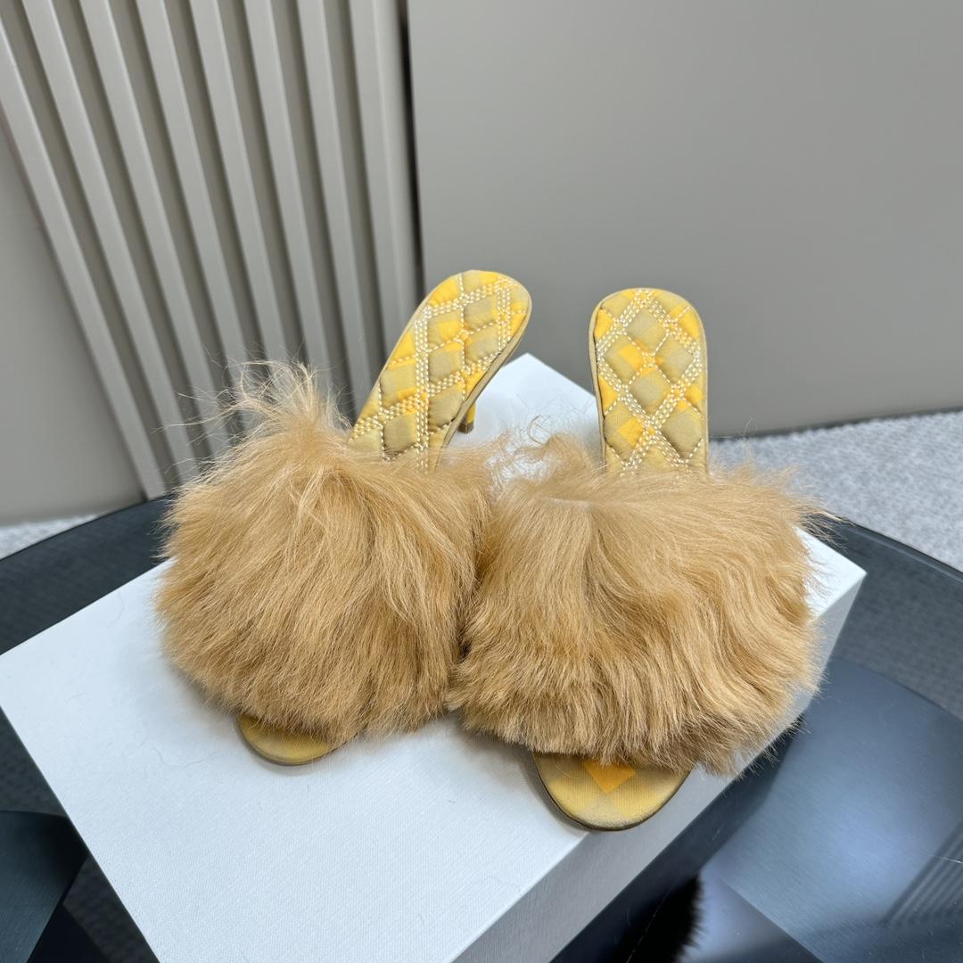 Burberry Shearling Minnie Mules - PerfectKickZ