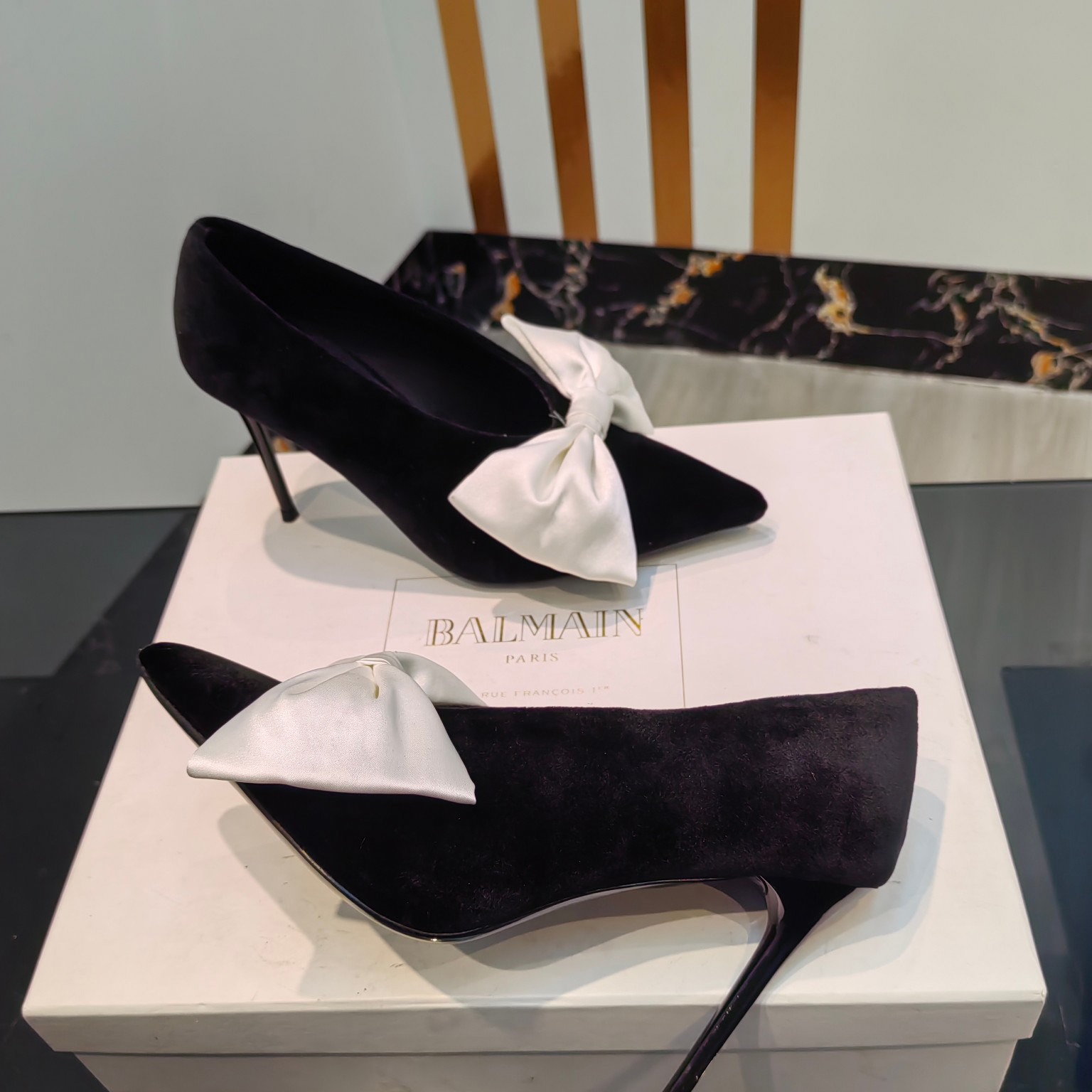 Balmain Velvet Clara Stilettos - PerfectKickZ