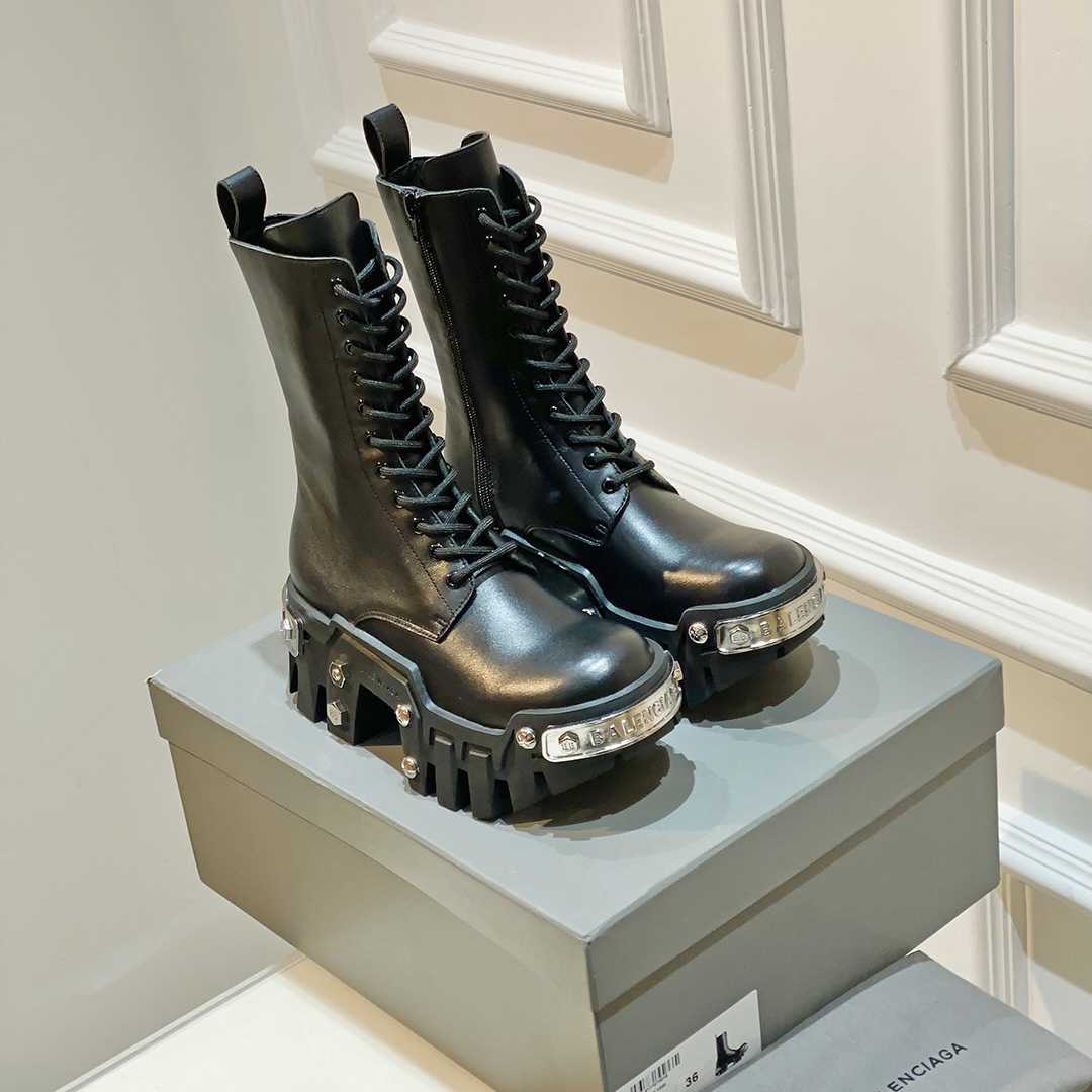 Balenciaga Bulldozer Lace-Up Boot In Black - PerfectKickZ