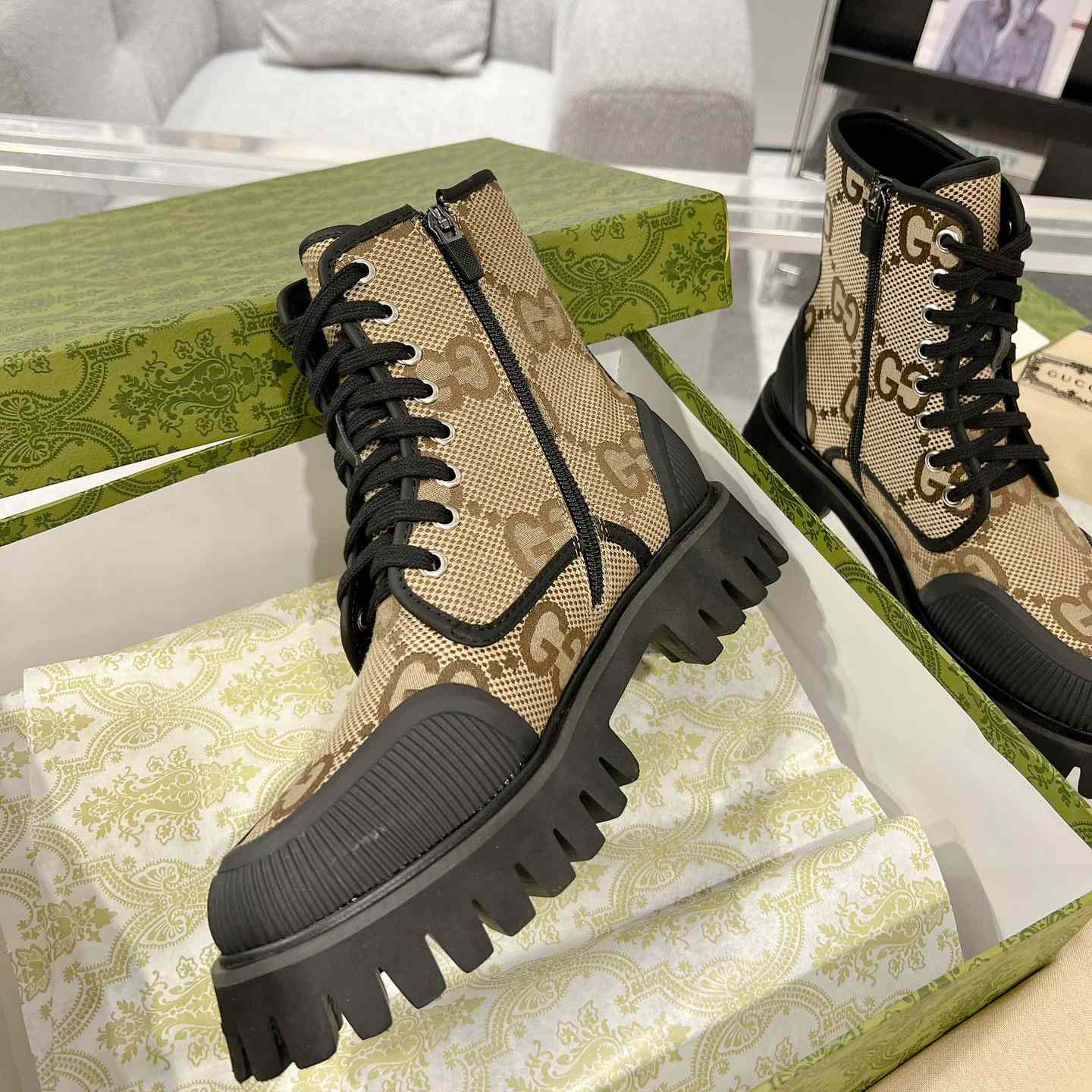 Gucci Original GG Canvas Boots  - PerfectKickZ