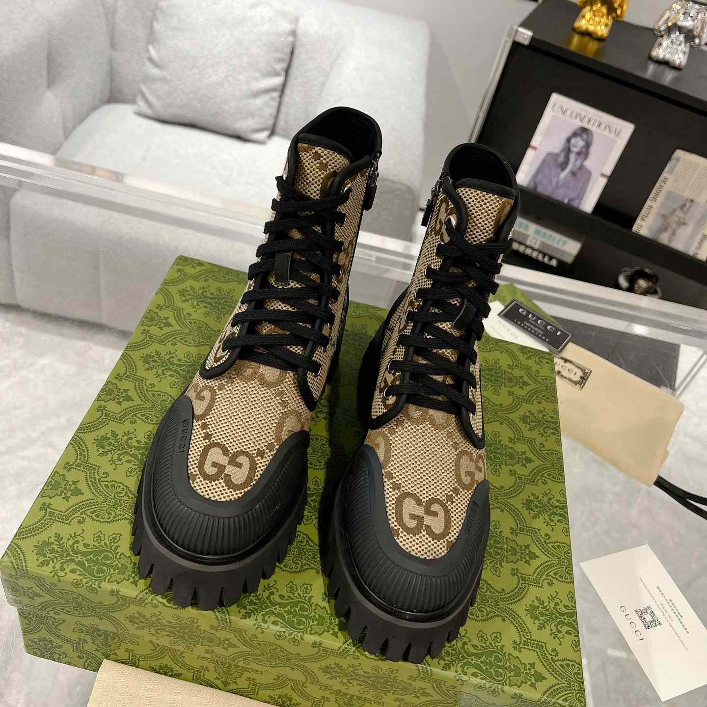 Gucci Original GG Canvas Boots  - PerfectKickZ