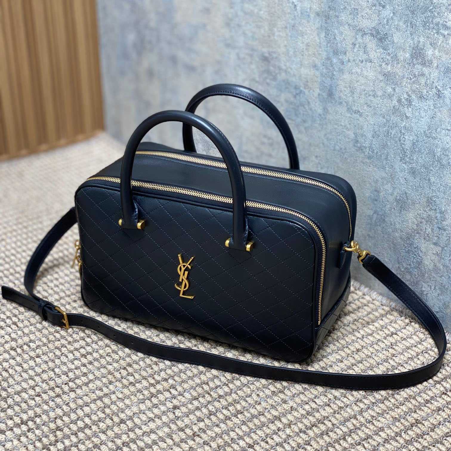 Saint Laurent Lyia Duffle In Quilted Lambskin - PerfectKickZ