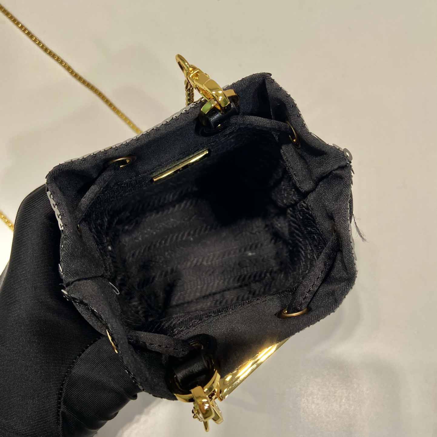 Prada Sequined Satin Mini-pouch - PerfectKickZ