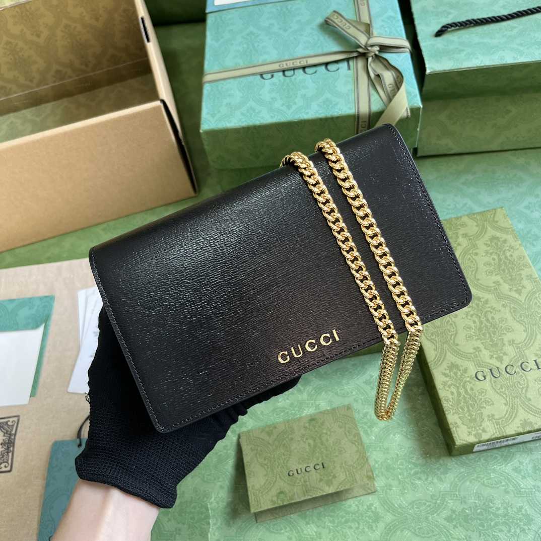 Gucci Chain Wallet With Gucci Script (12.5x 20x 4cm) - PerfectKickZ