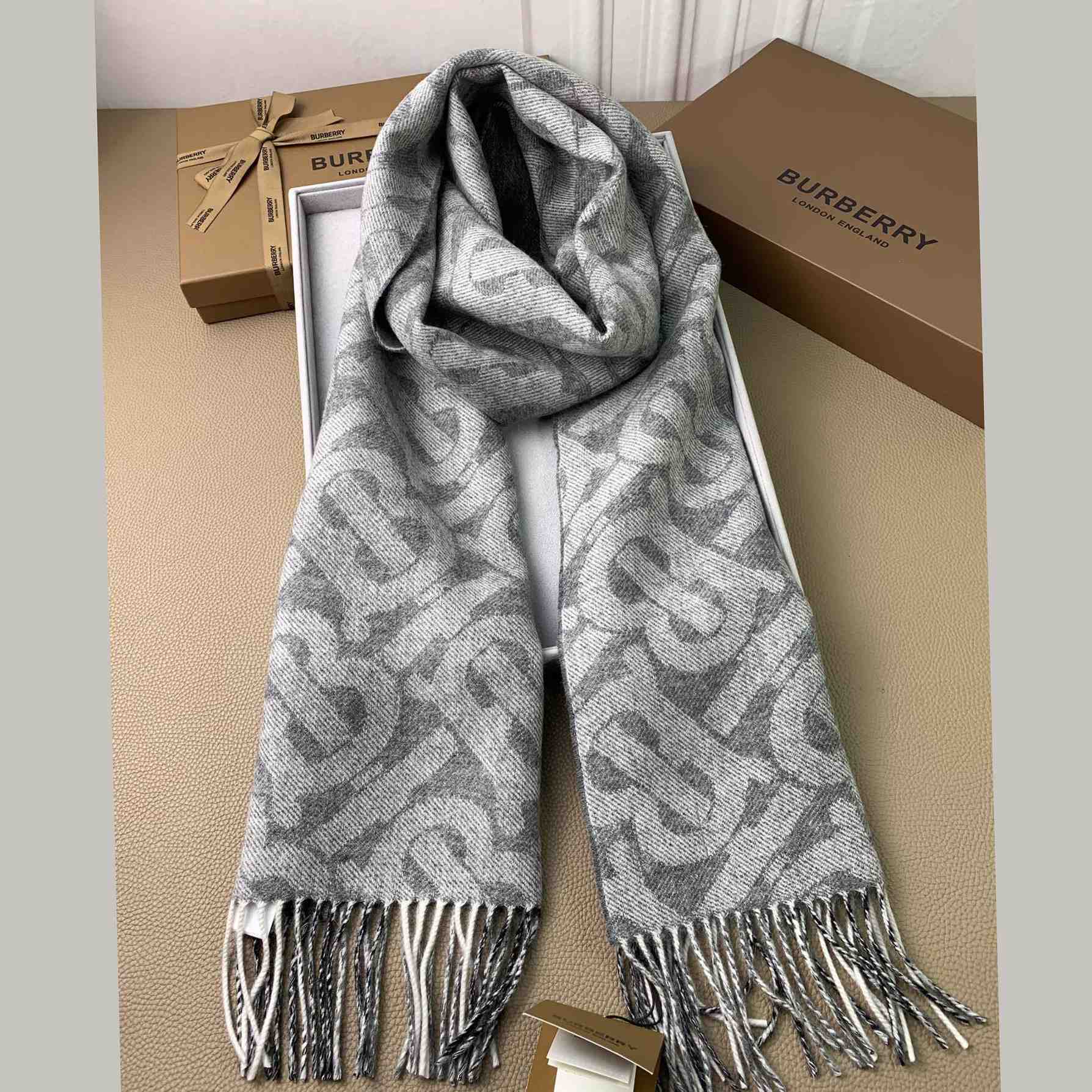 Burberry Check Cashmere Reversible Scarf - PerfectKickZ