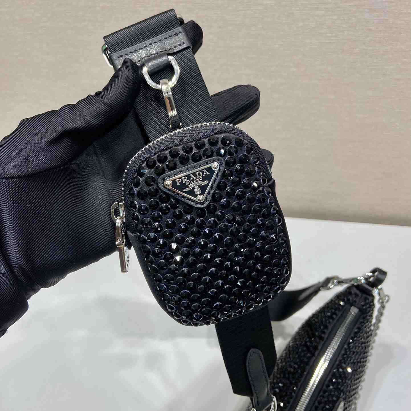 Prada Re-Edition 2005 Satin Bag With Crystals - PerfectKickZ