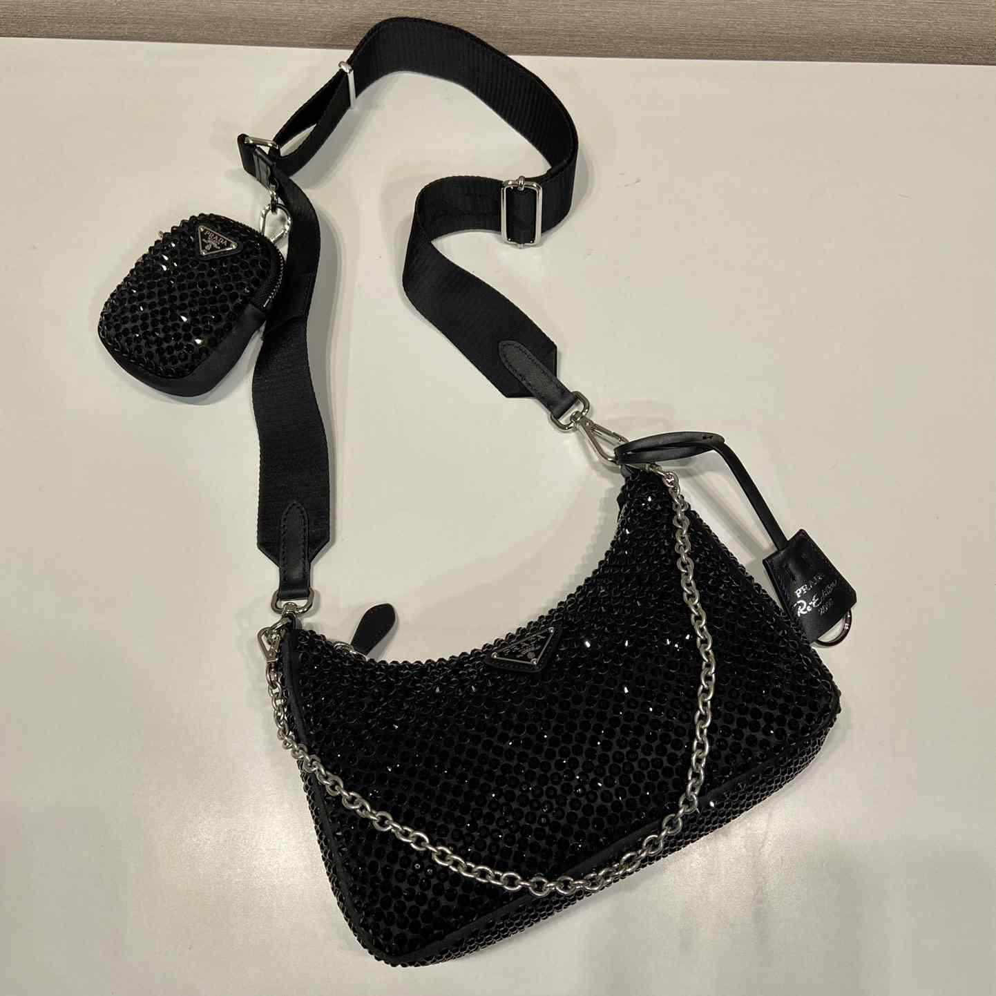 Prada Re-Edition 2005 Satin Bag With Crystals - PerfectKickZ