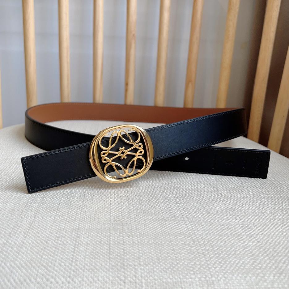 Loewe Reversible Anagram Ellipse belt In Smooth Calfskin - PerfectKickZ