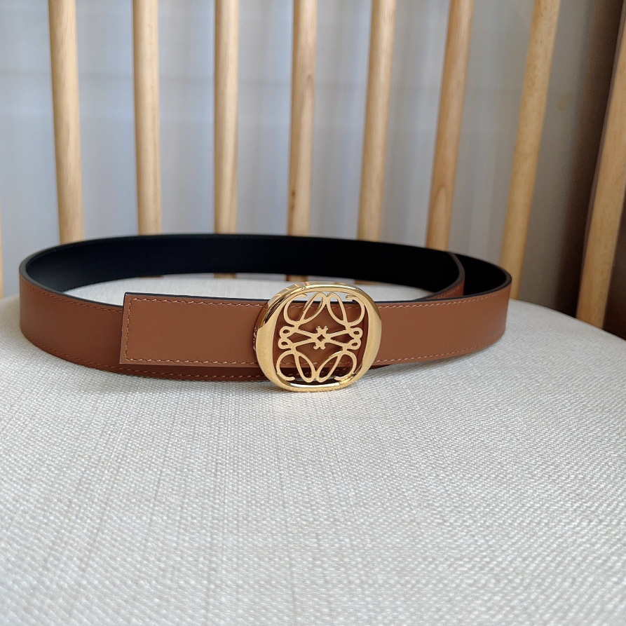 Loewe Reversible Anagram Ellipse belt In Smooth Calfskin - PerfectKickZ