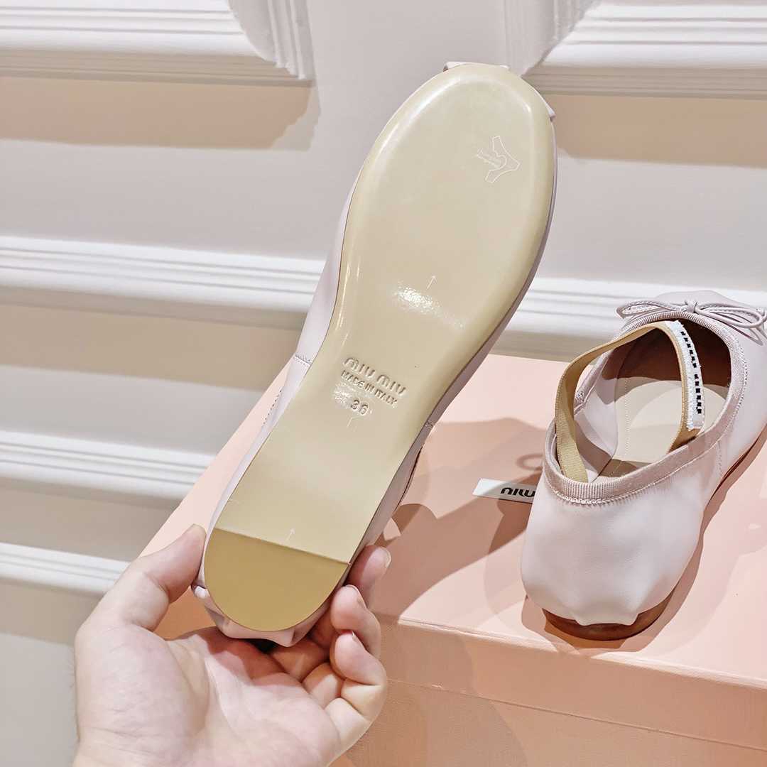 Miu Miu Satin Bow Ballerina Flats - PerfectKickZ