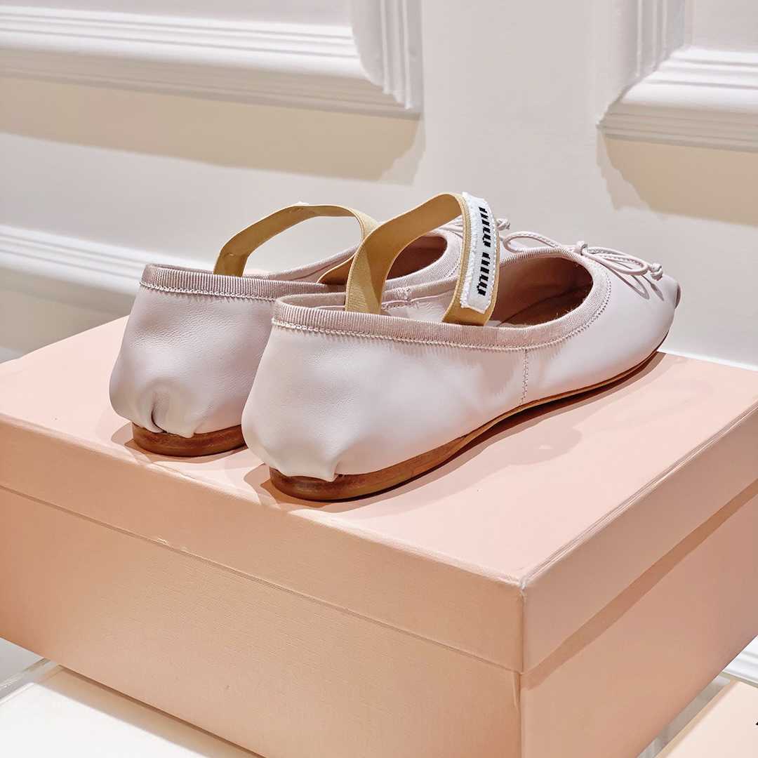 Miu Miu Satin Bow Ballerina Flats - 