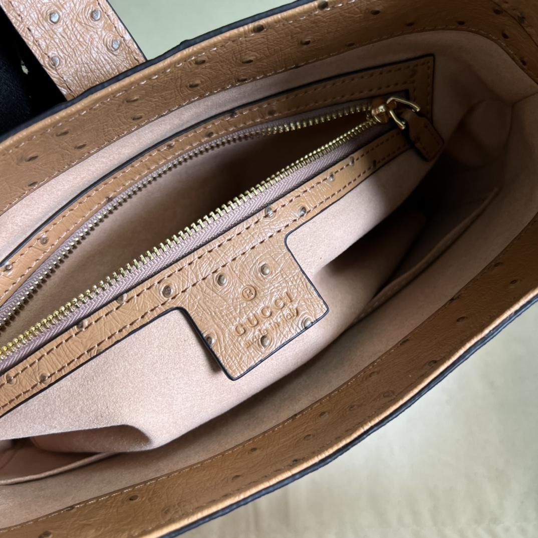 Gucci Jackie 1961 Ostrich Small Shoulder Bag(27.5*19*4cm) - PerfectKickZ