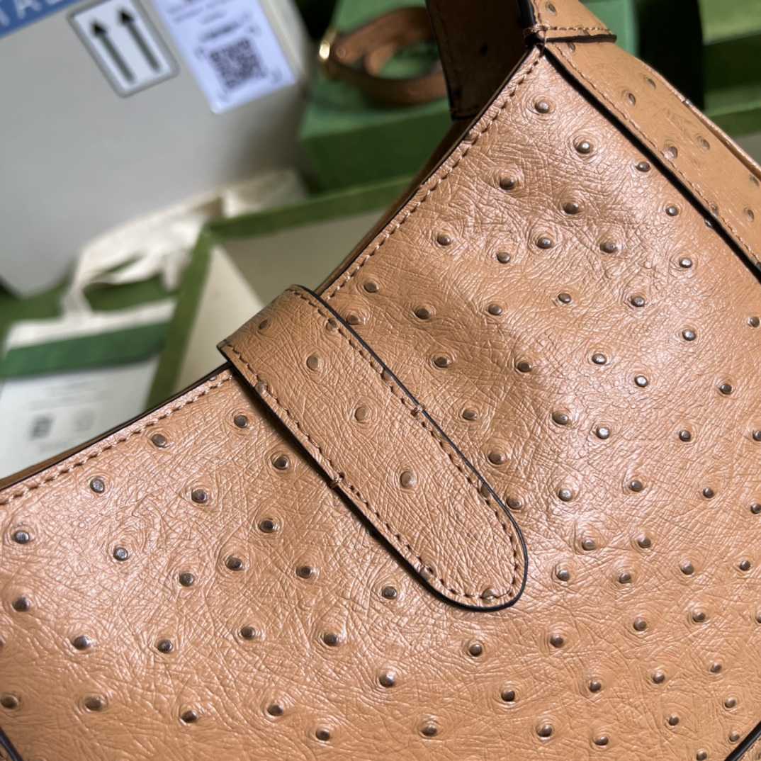 Gucci Jackie 1961 Ostrich Small Shoulder Bag(27.5*19*4cm) - PerfectKickZ