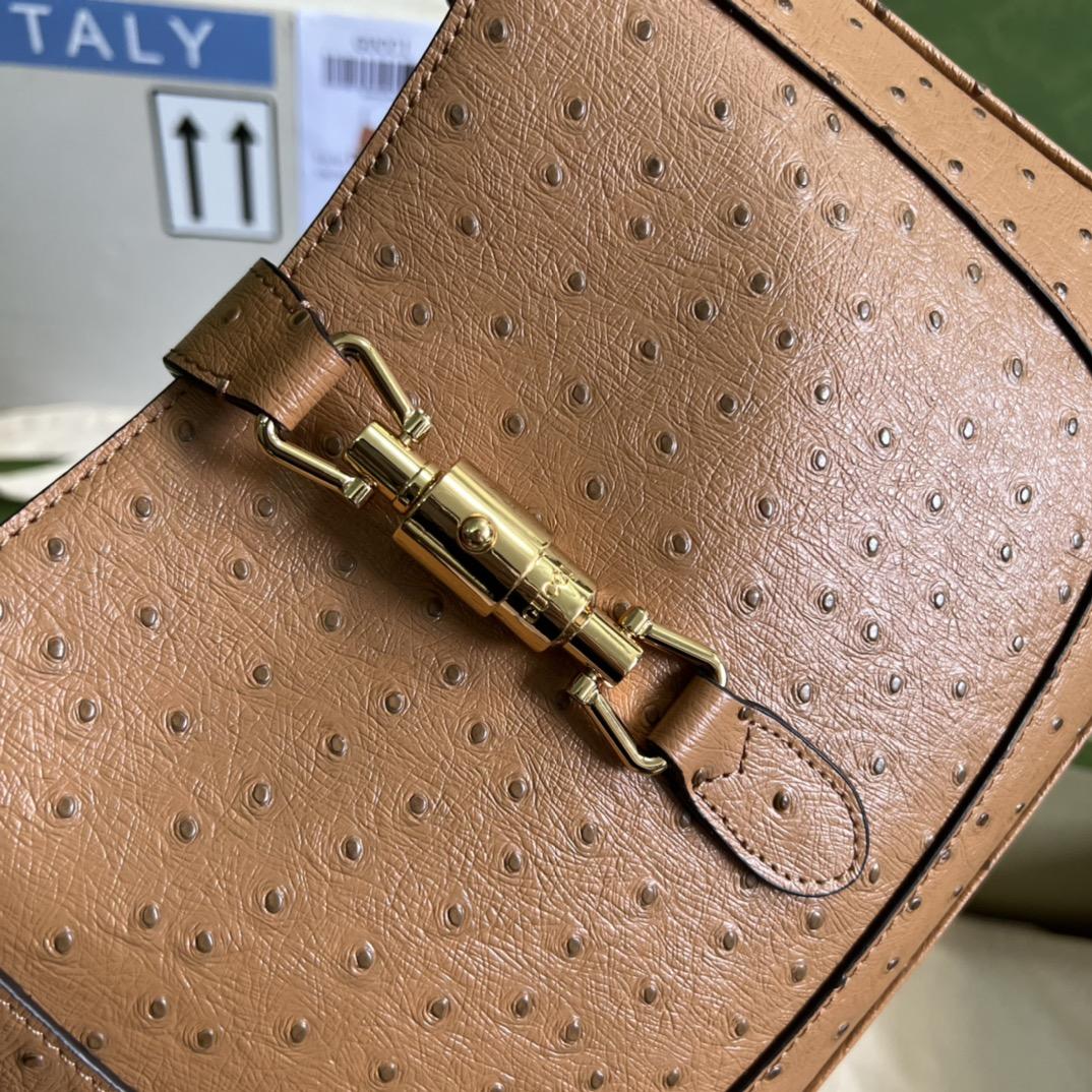 Gucci Jackie 1961 Ostrich Small Shoulder Bag(27.5*19*4cm) - PerfectKickZ