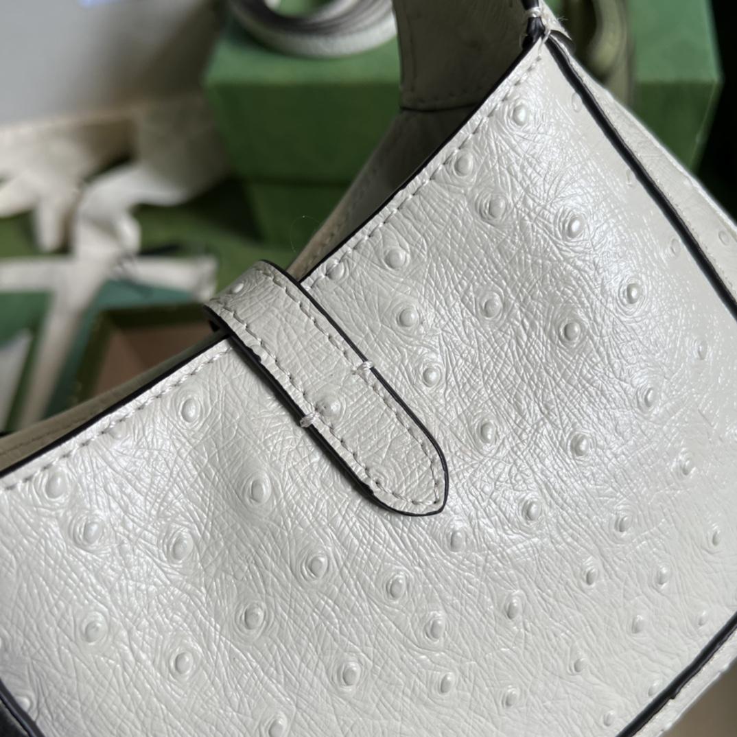 Gucci Jackie 1961 Ostrich Mini Shoulder Bag (19x13x3cm) - PerfectKickZ