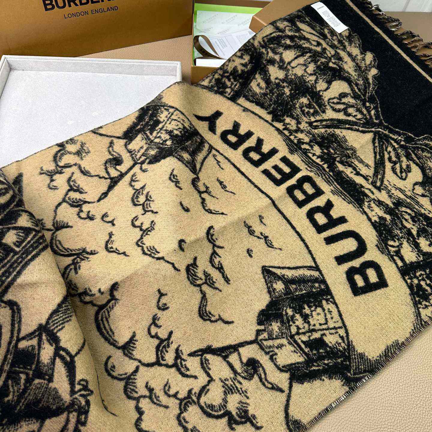 Burberry EKD Cashmere Reversible Scarf - PerfectKickZ