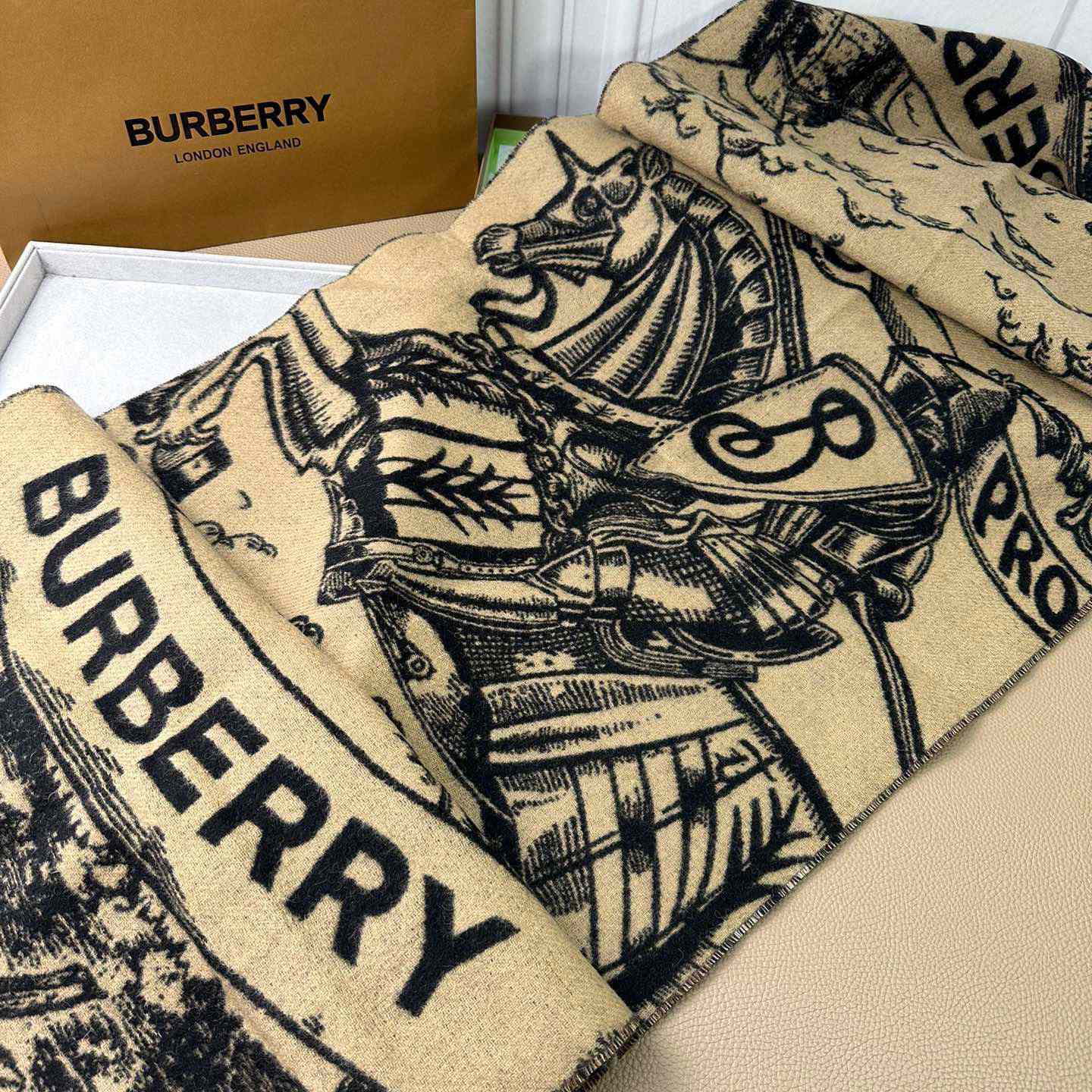 Burberry EKD Cashmere Reversible Scarf - PerfectKickZ