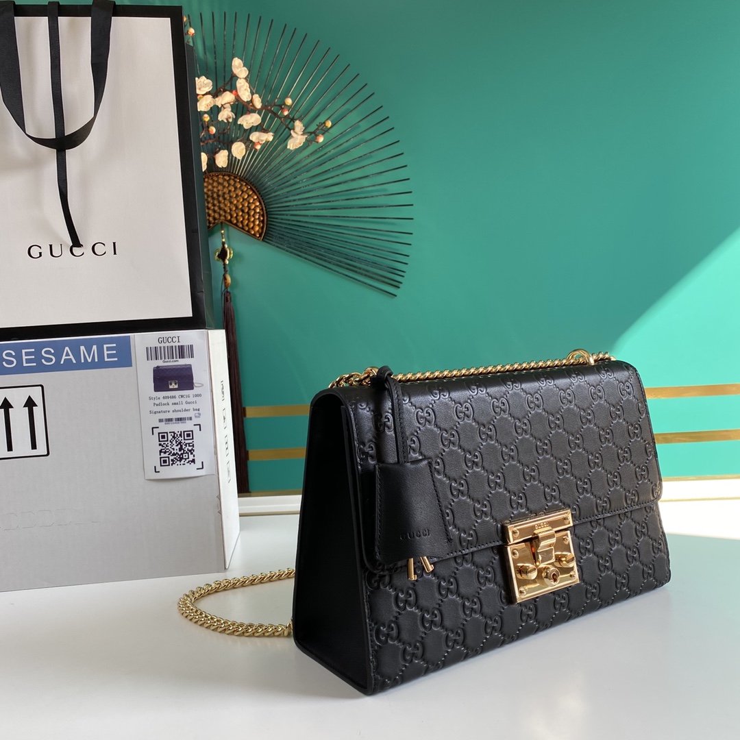 Gucci Padlock Shoulder Bag (30-19-10CM) - PerfectKickZ
