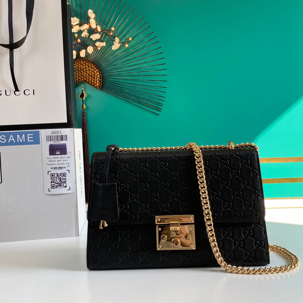 Gucci Padlock Shoulder Bag (30-19-10CM) - PerfectKickZ