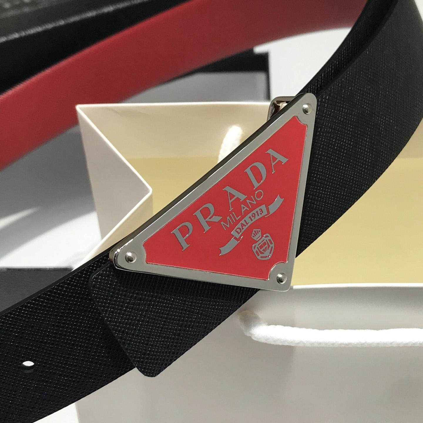 Prada Reversible Saffiano Leather Belt Strap - PerfectKickZ