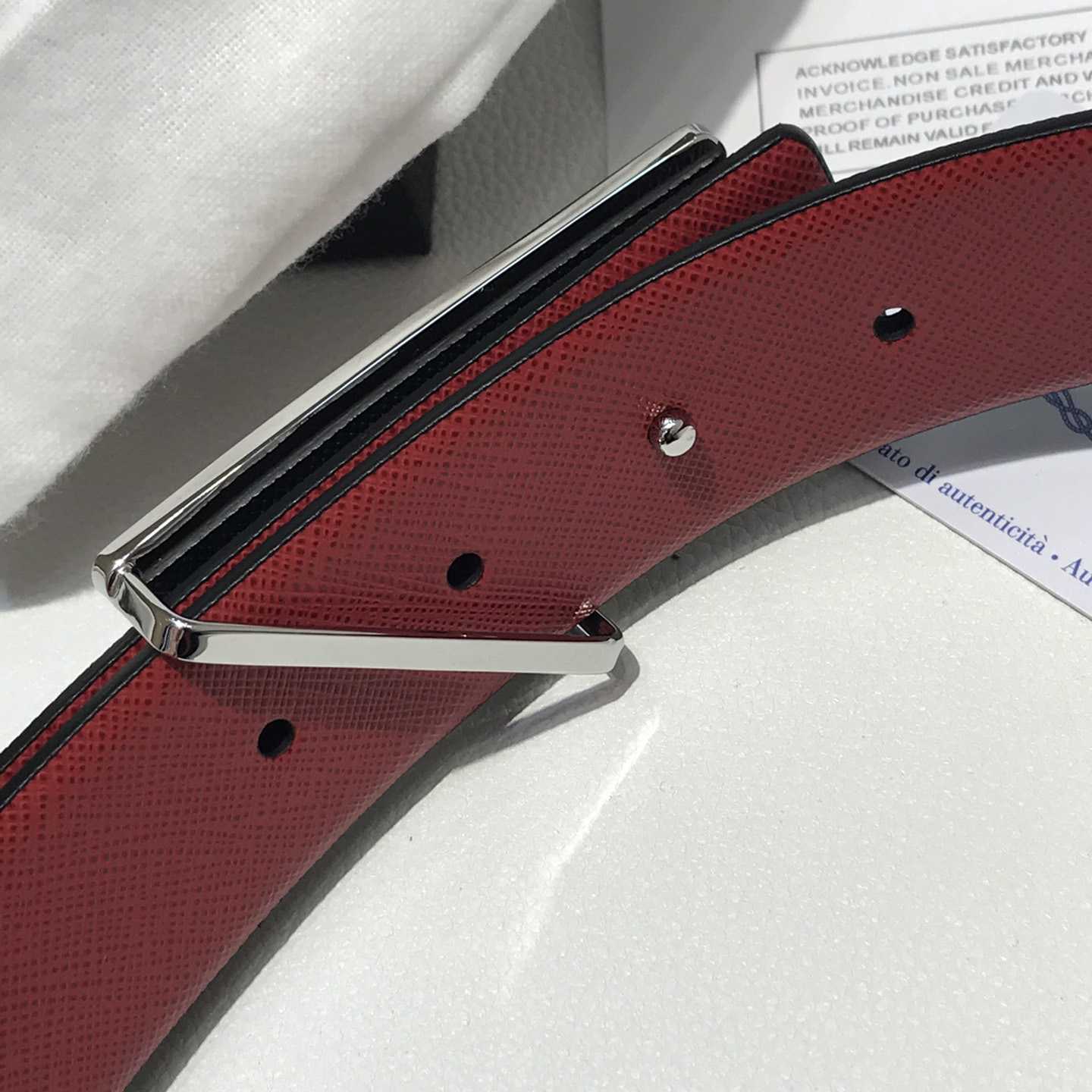 Prada Reversible Saffiano Leather Belt Strap - PerfectKickZ