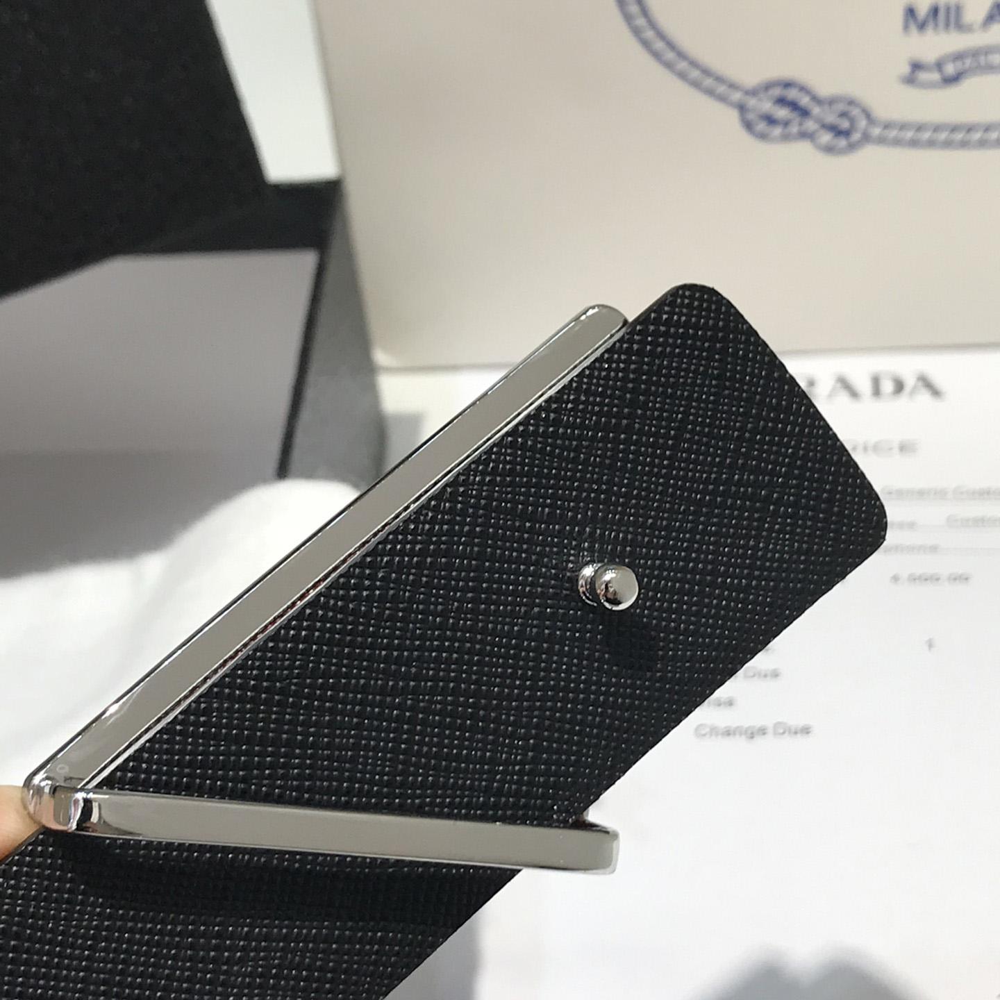 Prada Reversible Saffiano Leather Belt Strap - PerfectKickZ