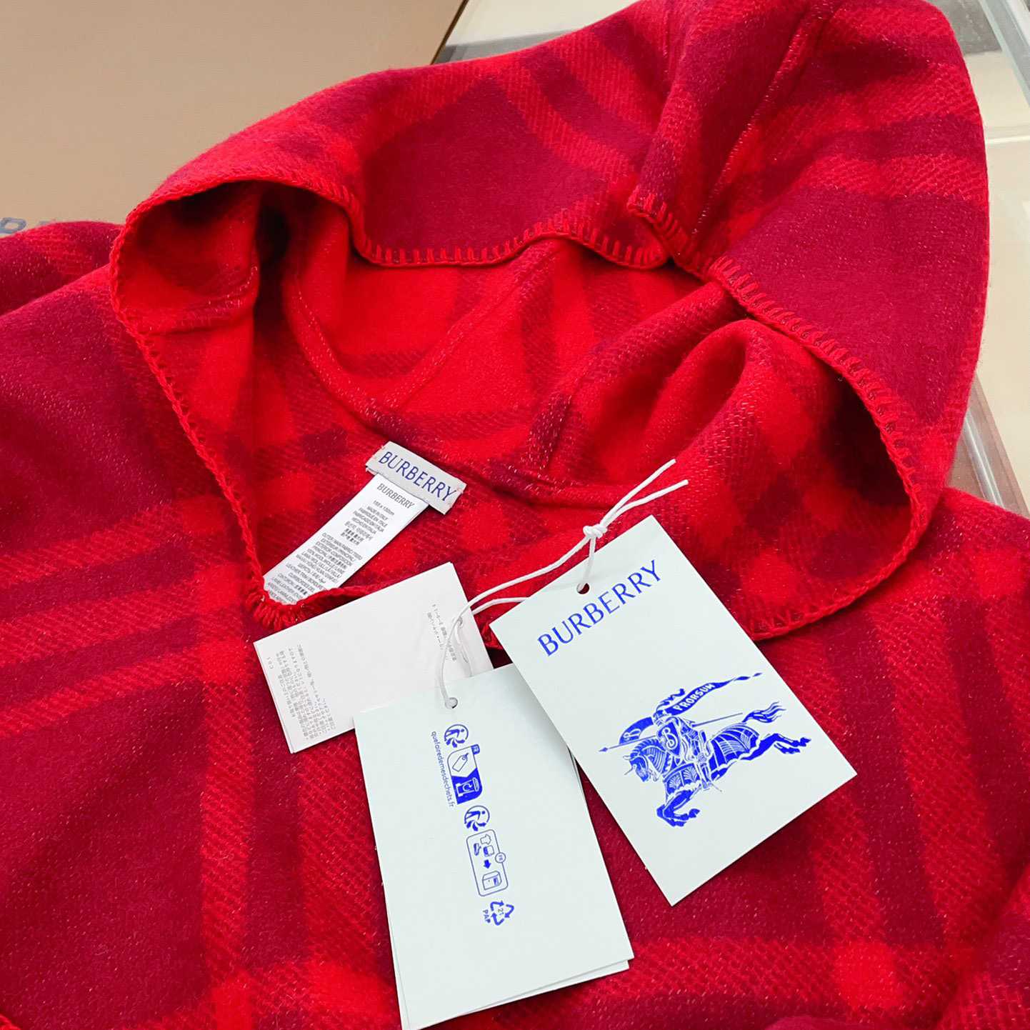 Burberry Check Wool Blanket Cape - PerfectKickZ