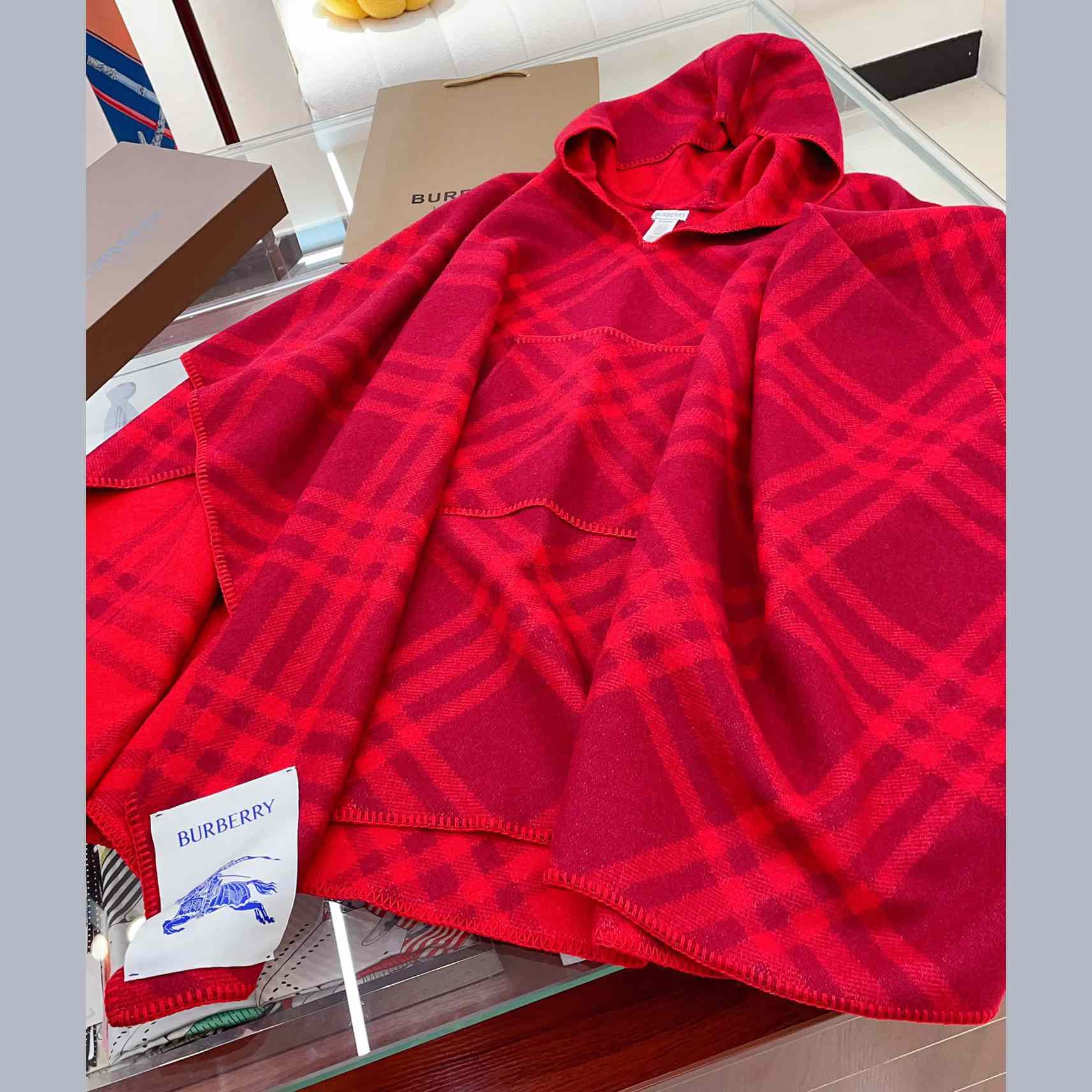 Burberry Check Wool Blanket Cape - PerfectKickZ