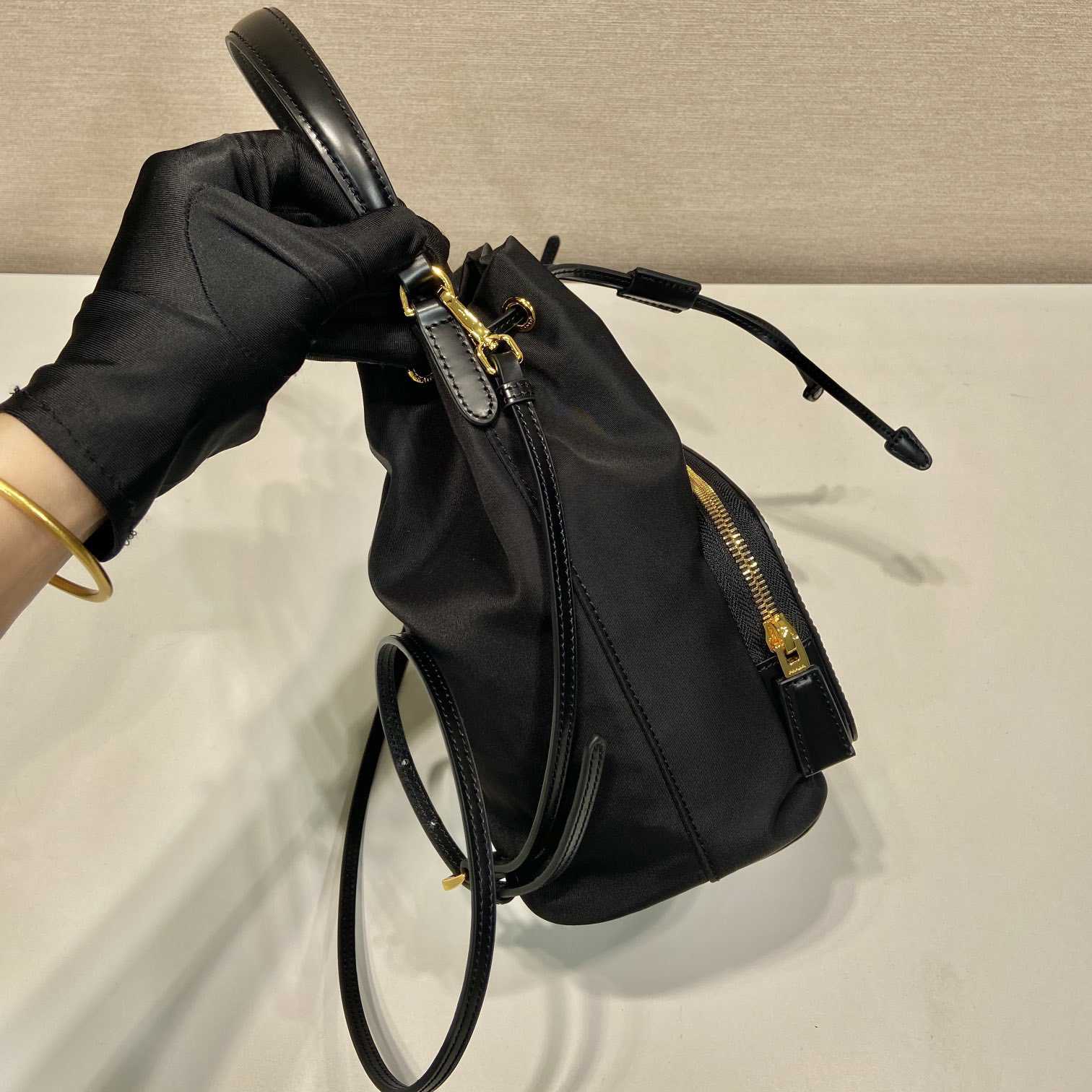 Prada Duet Re-Nylon And Brushed Bucket Bag - PerfectKickZ