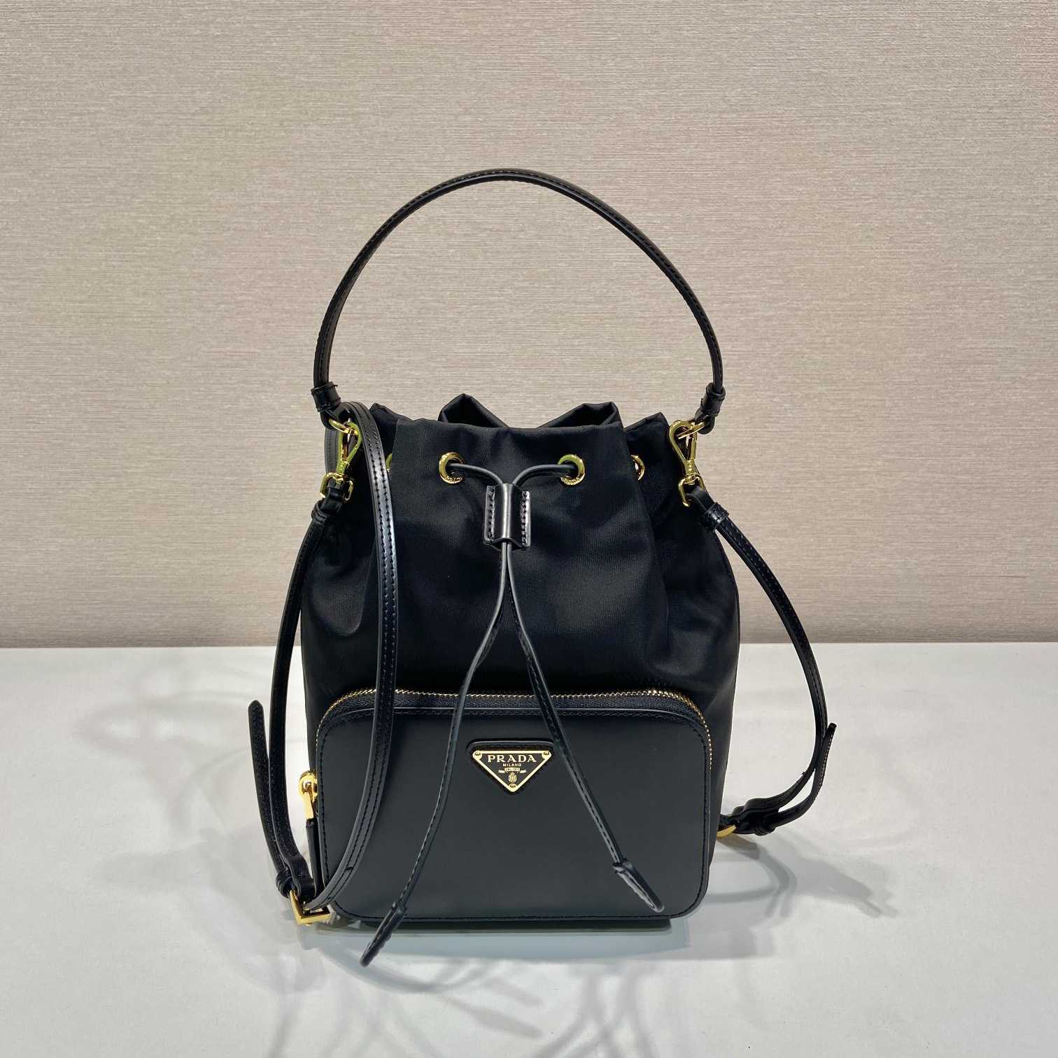 Prada Duet Re-Nylon And Brushed Bucket Bag - PerfectKickZ