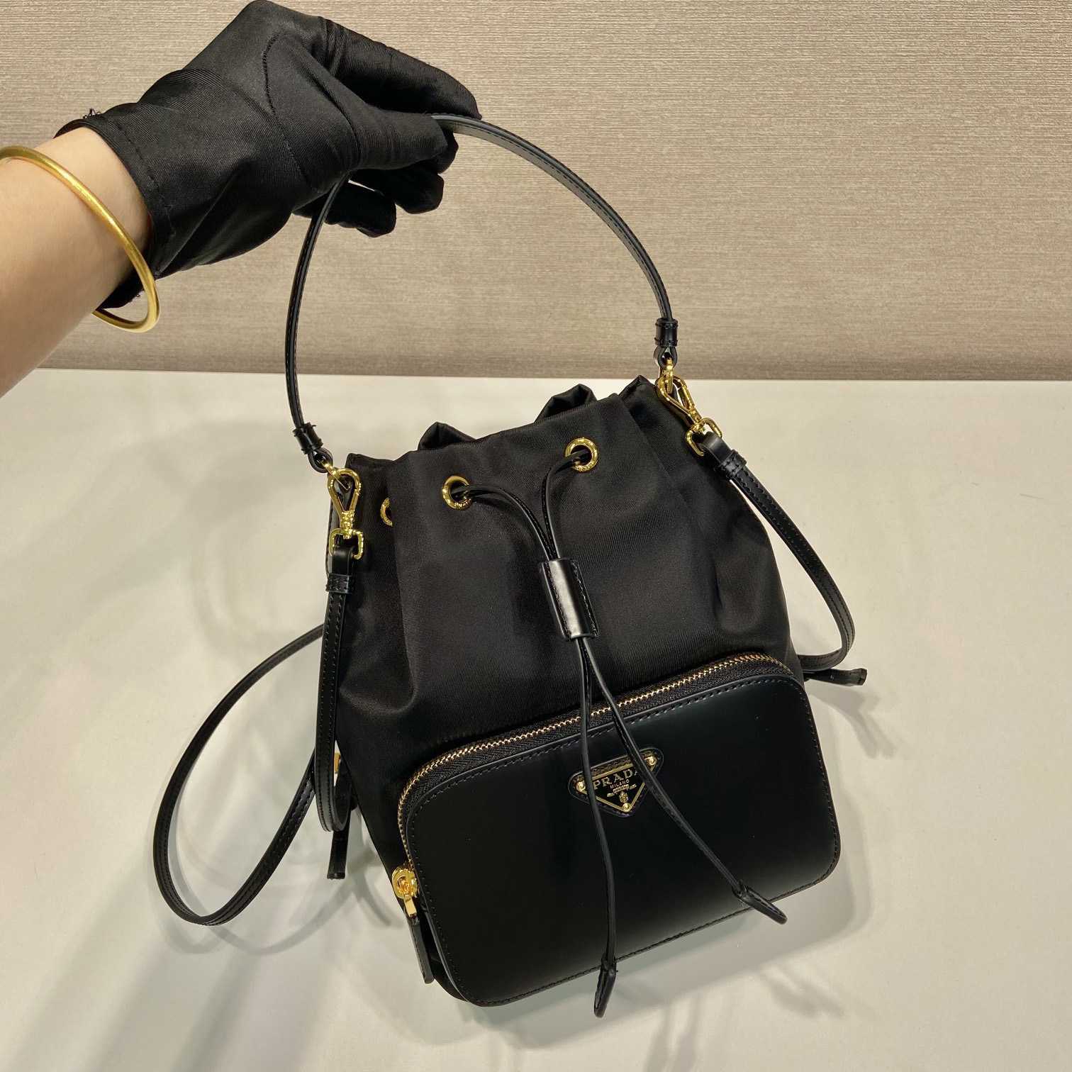 Prada Duet Re-Nylon And Brushed Bucket Bag - PerfectKickZ