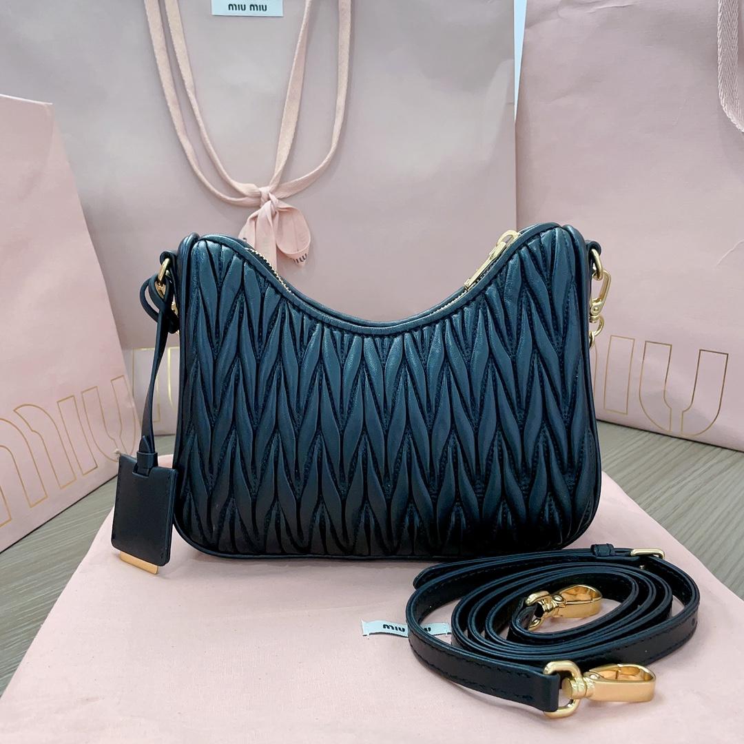 Miu Miu Matelassé Nappa Leather Shoulder Bag - PerfectKickZ