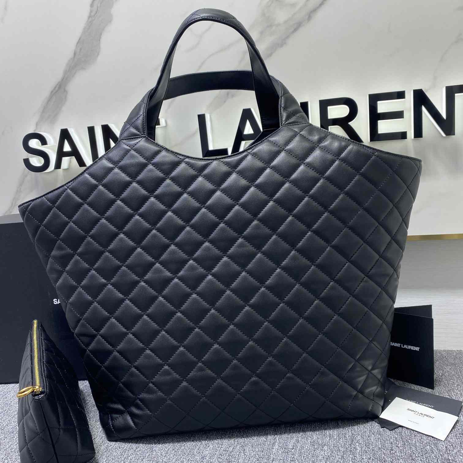 Saint Laurent Icare Maxi Shopping Bag In Quilted Lambskin - PerfectKickZ