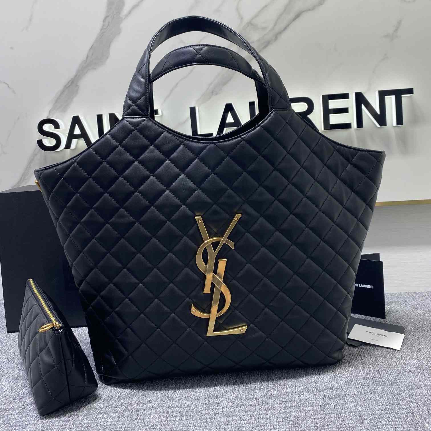 Saint Laurent Icare Maxi Shopping Bag In Quilted Lambskin - PerfectKickZ