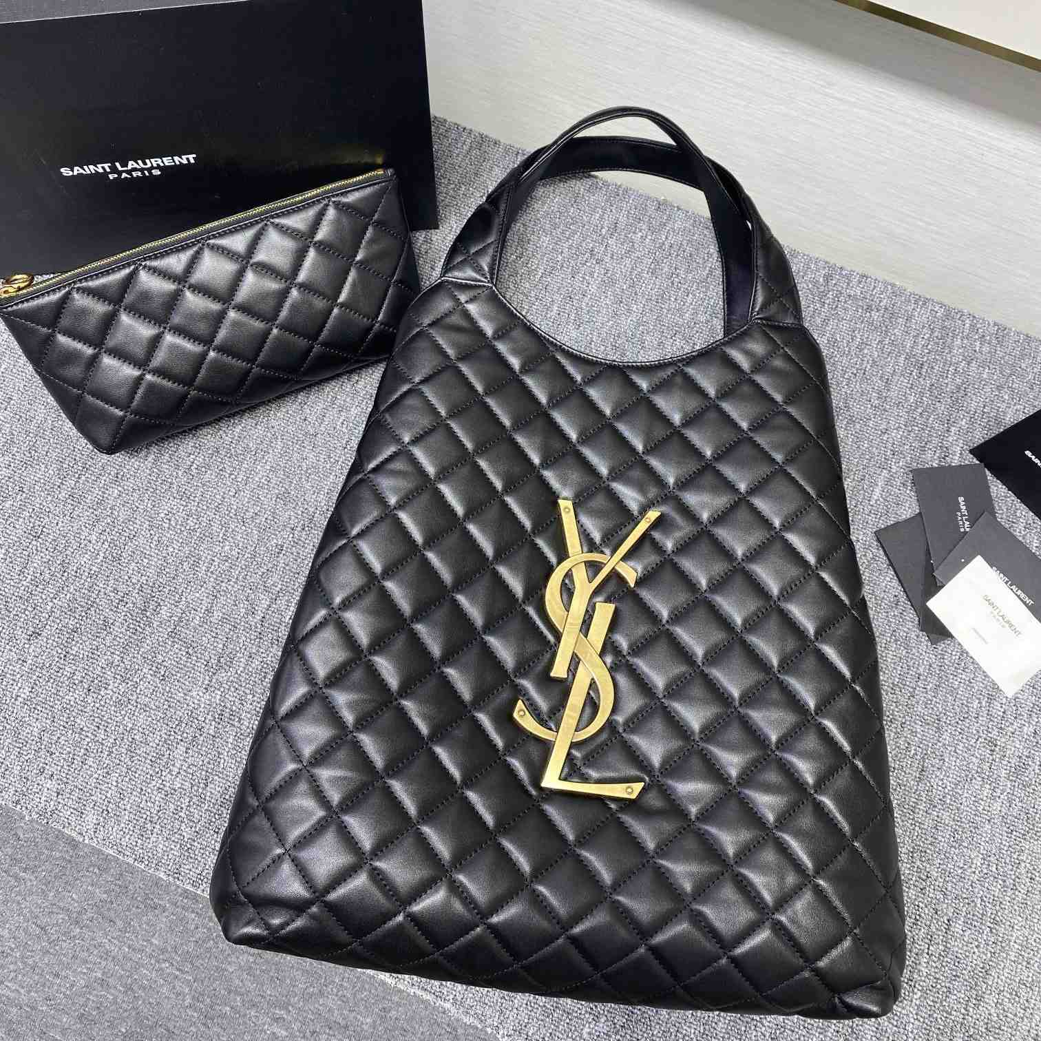 Saint Laurent Icare Maxi Shopping Bag In Quilted Lambskin - PerfectKickZ