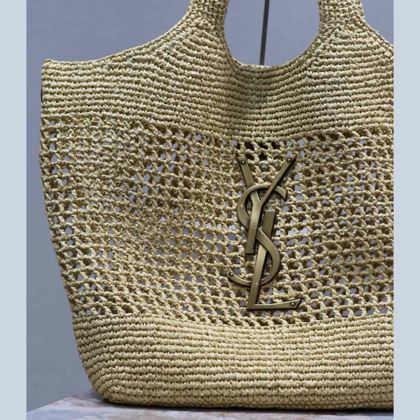 Saint Laurent YSL Icare Maxi Raffia Shopping Bag   47-61-8cm - PerfectKickZ